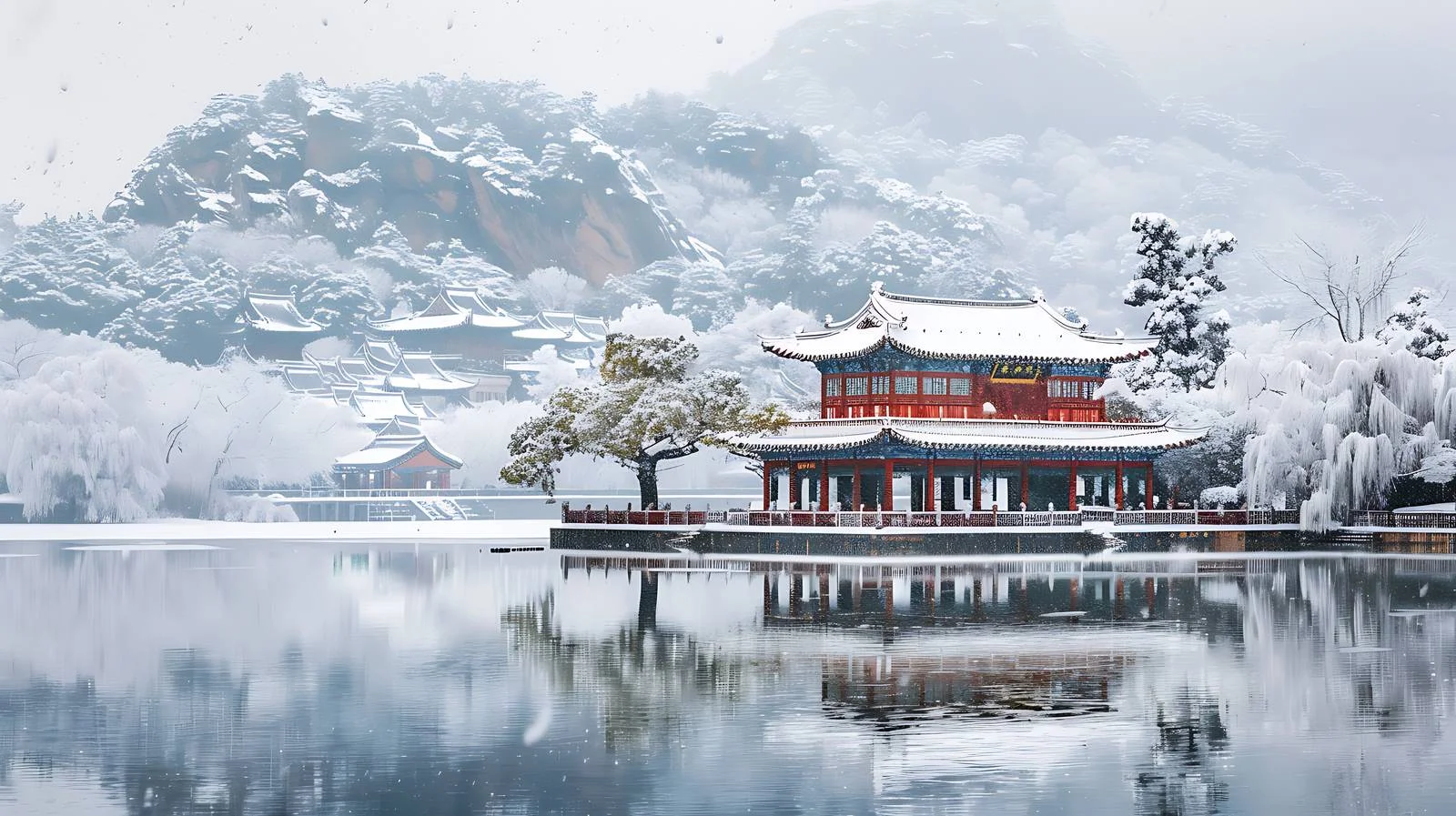 Rizhao Ma Er Shan Experiences Early Winter Snowfall — free download from Dotvec