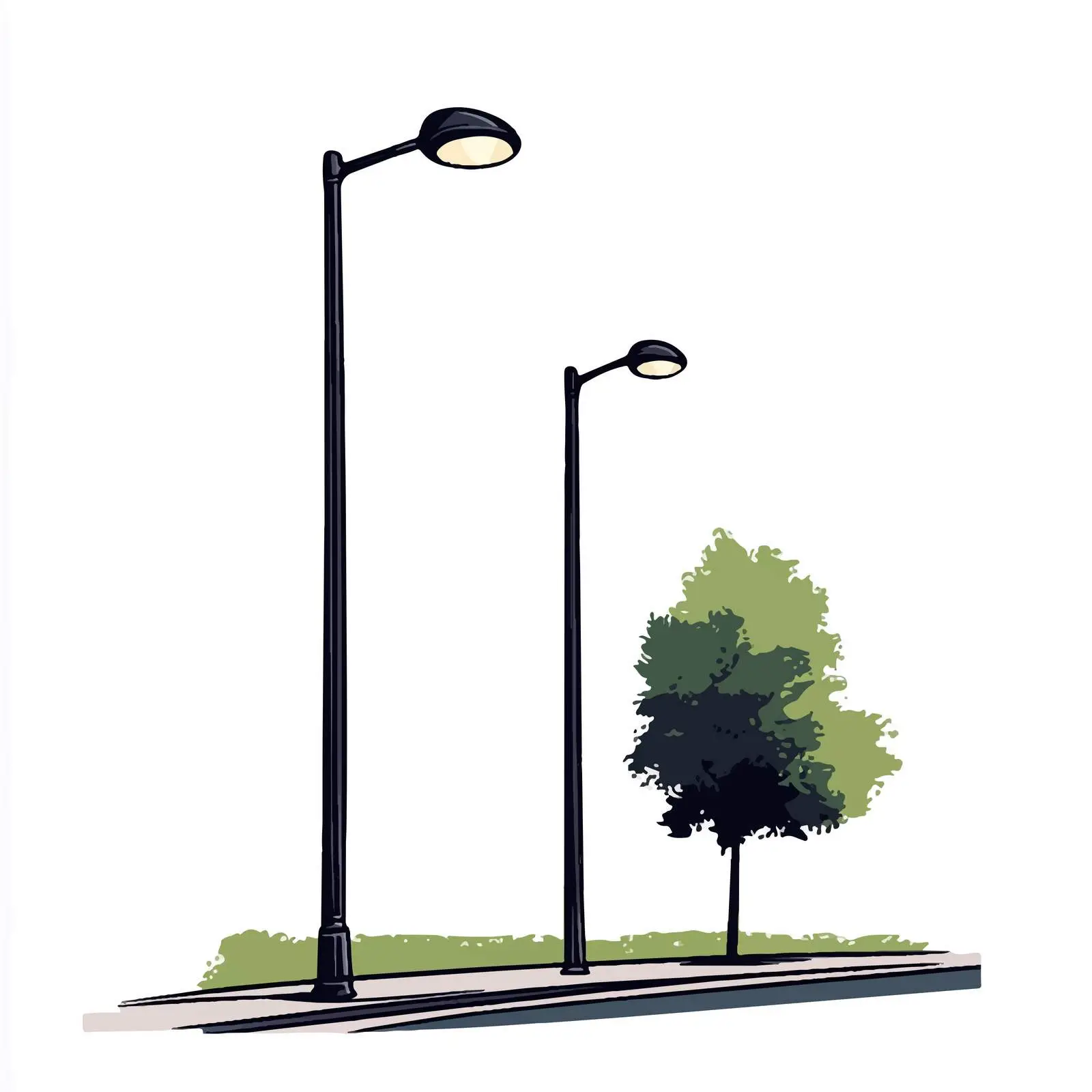 Cartoon Hand-Drawn Road Light Vector Illustration — free download from Dotvec