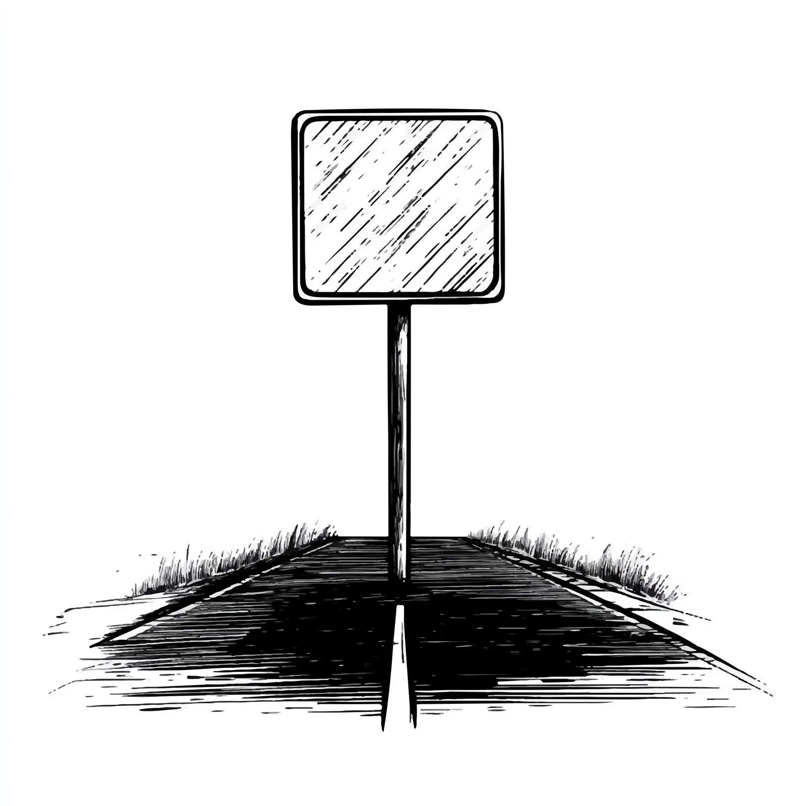 Cartoon Black and White Road Sign Vector – free sport symbol image from Dotvec