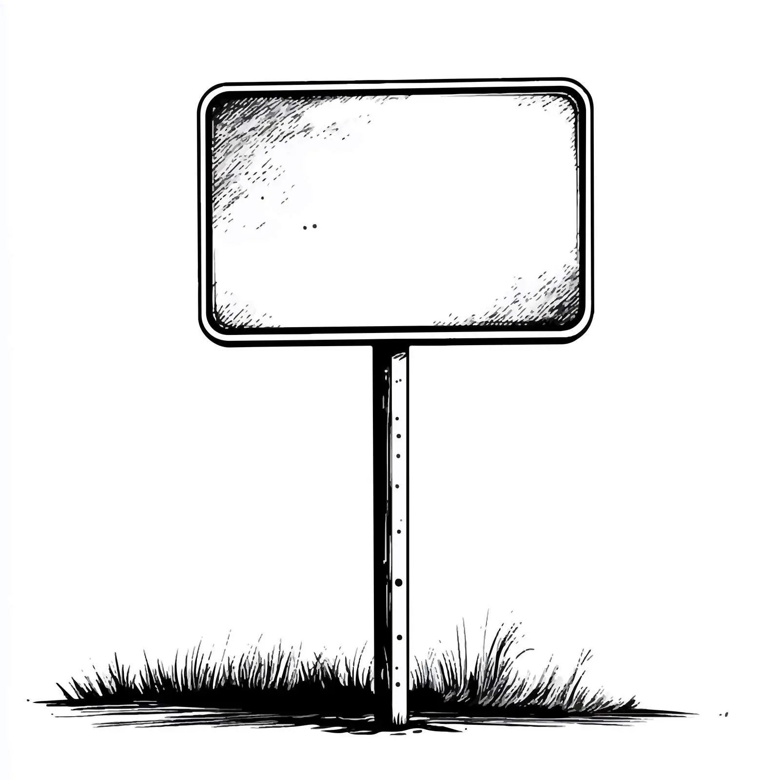 Black and White Cartoon Road Sign Illustration — free download from Dotvec