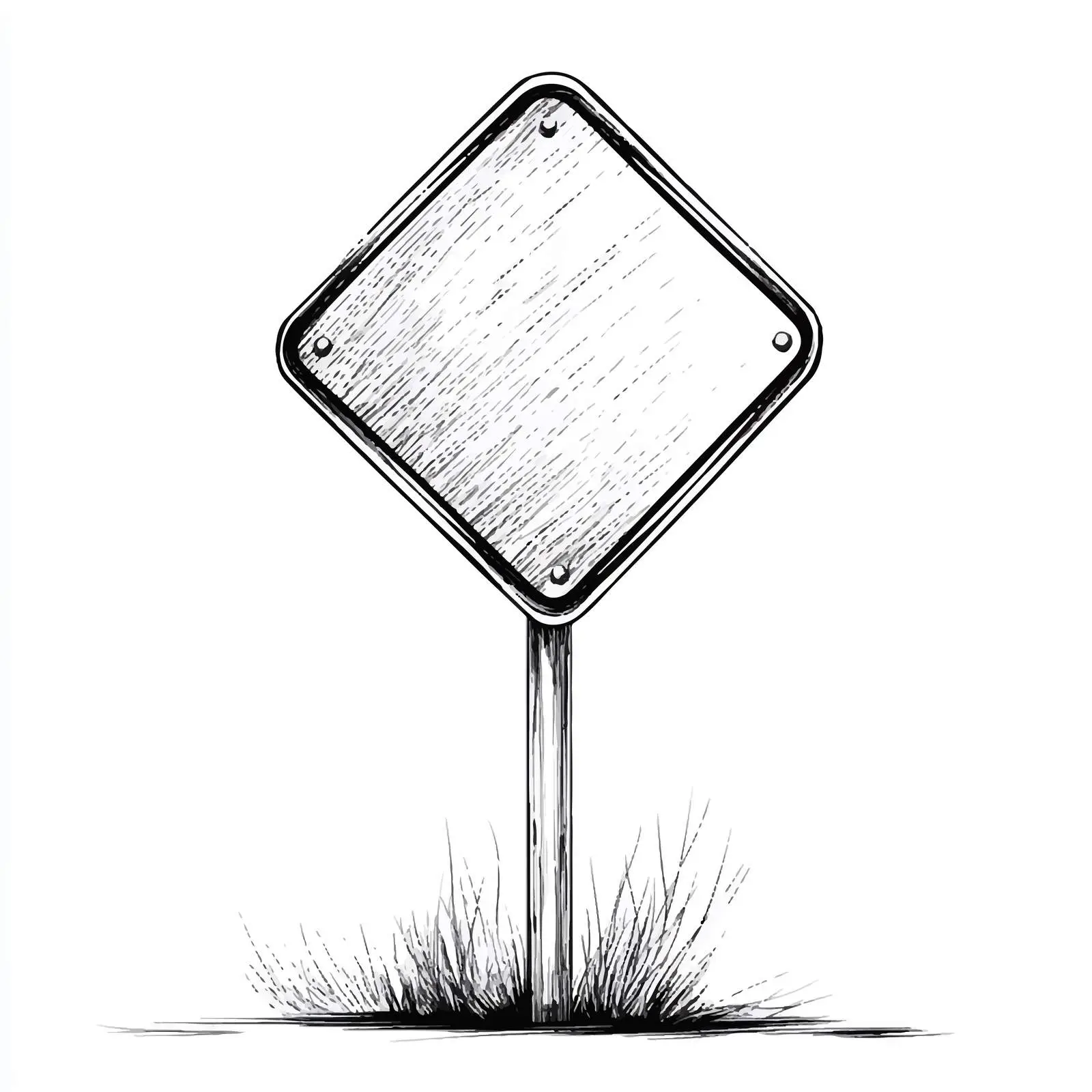 Black and White Cartoon Road Sign Vector Illustration — free download from Dotvec