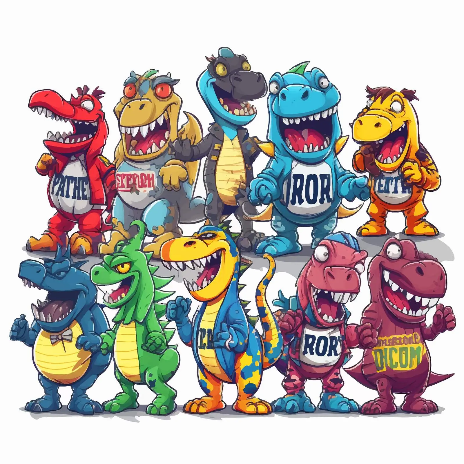 Dinosaur Cartoon Character Logo with Unique Font — free download from Dotvec