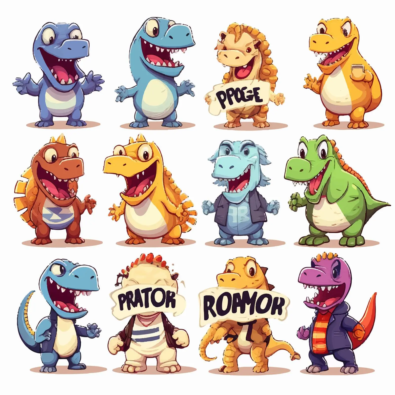 Dinosaur Cartoon Character Logo Design — free download from Dotvec