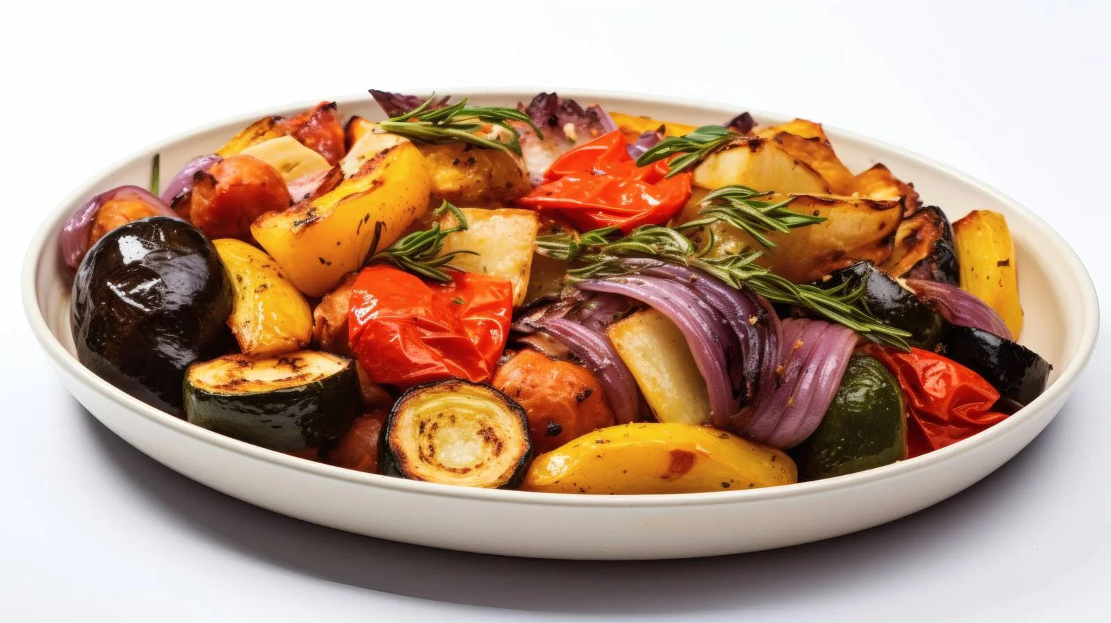 Seasonal Roasted Vegetables on White Background — free download from Dotvec