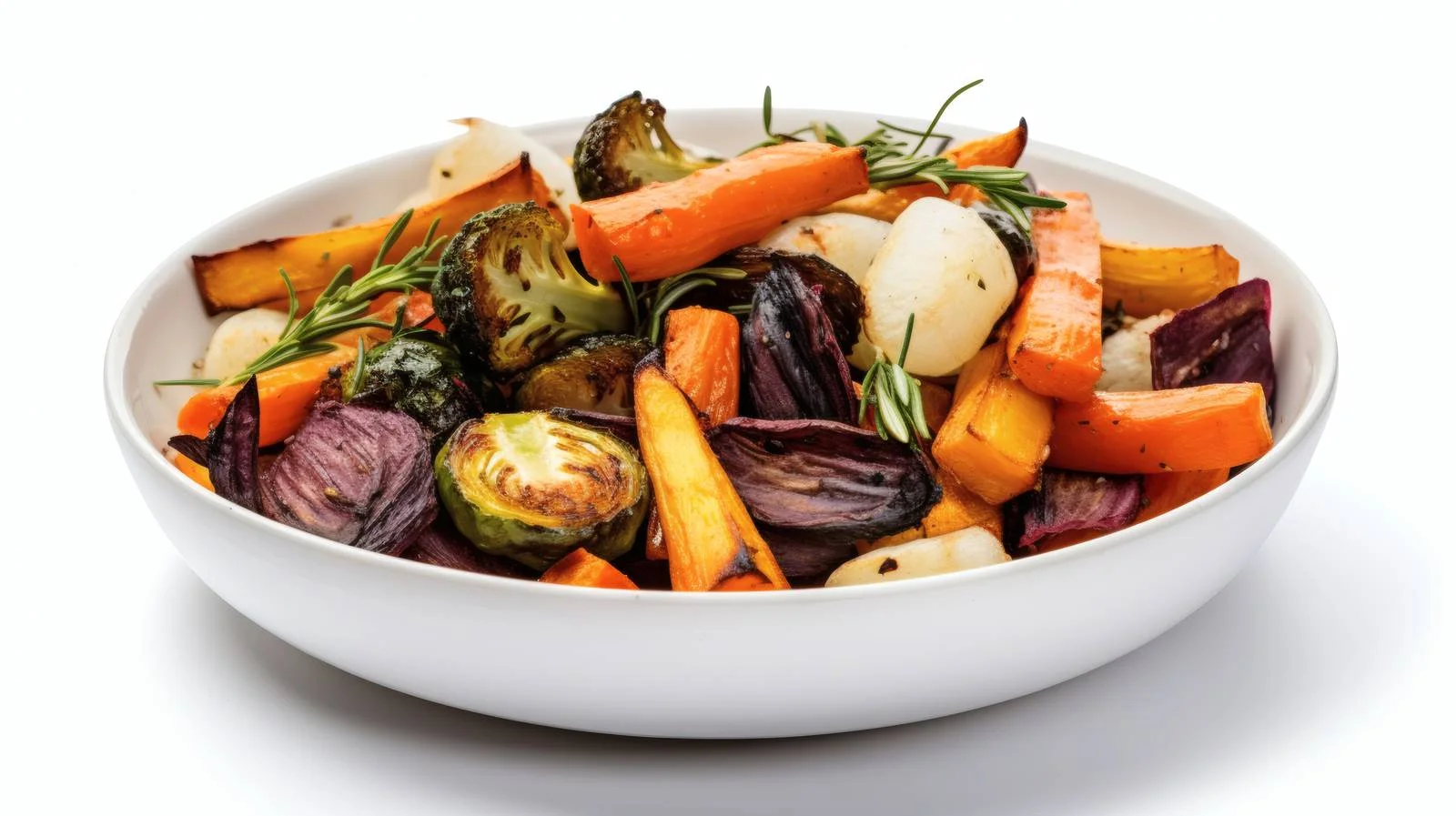 Savory Roasted Seasonal Vegetables on White — free download from Dotvec