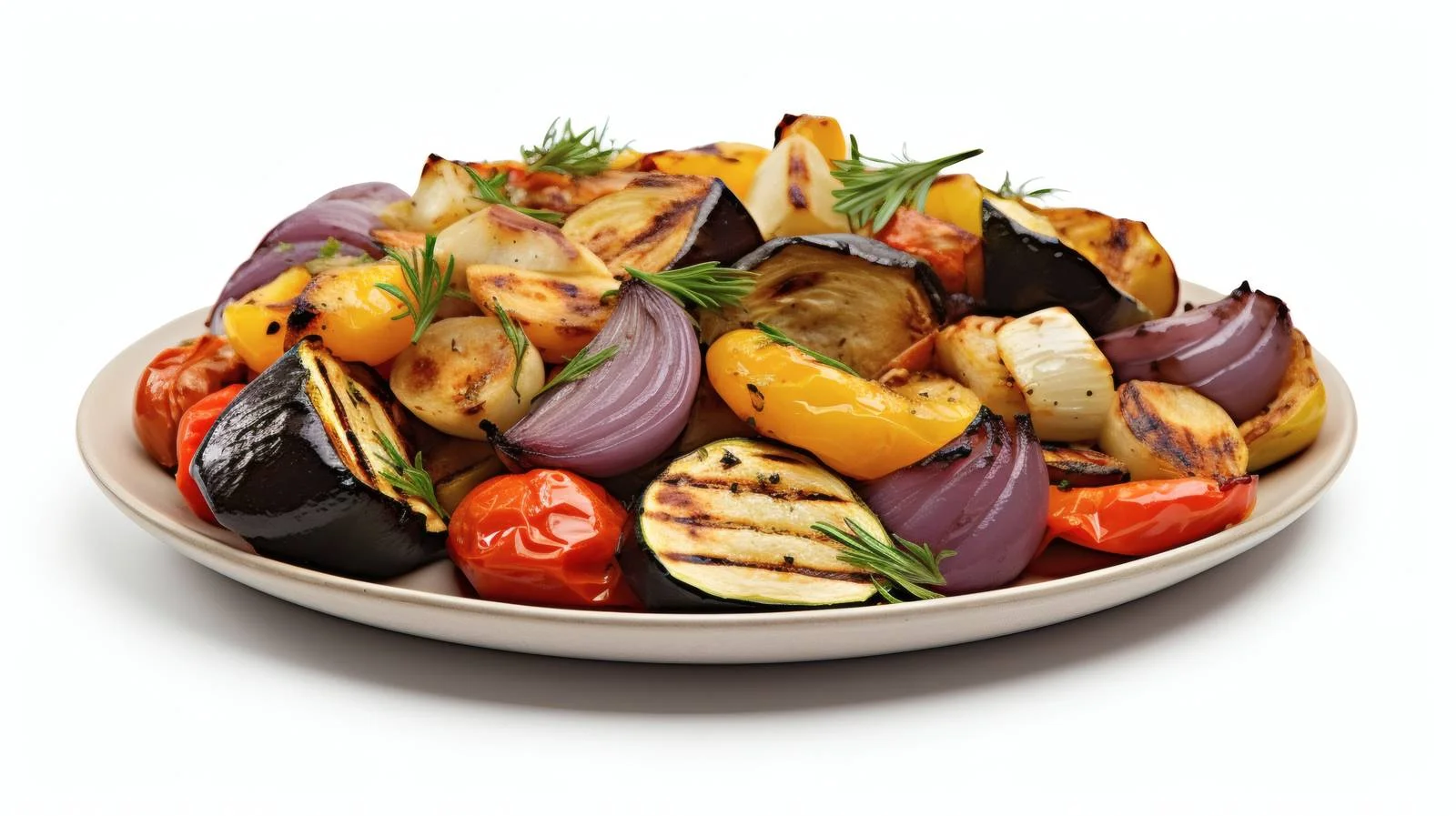 Seasonal Roasted Vegetables on White Background — free download from Dotvec