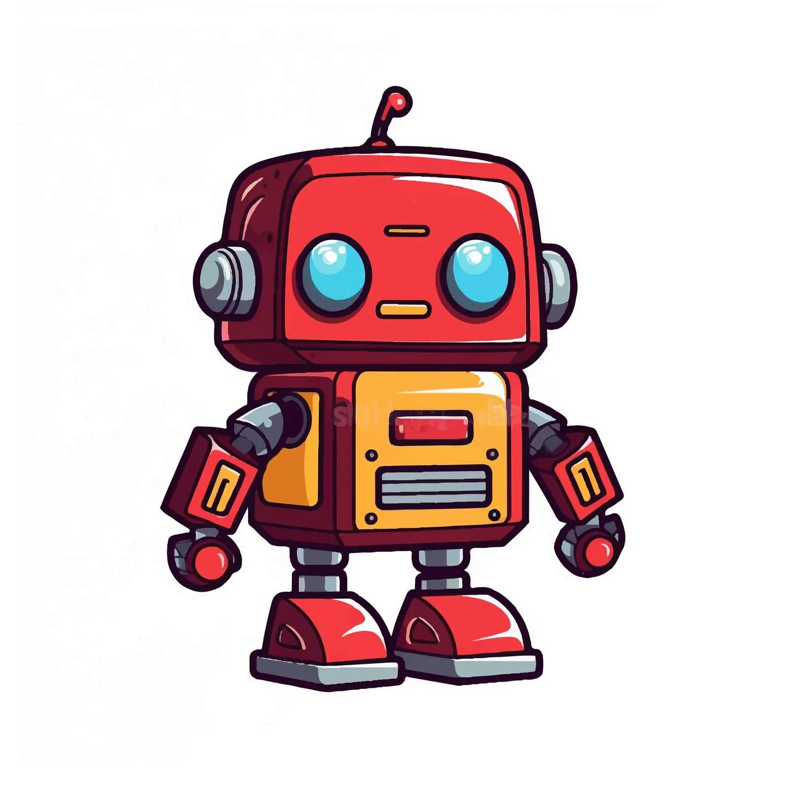 Cartoon Robot Icon Vector Illustration — free download from Dotvec