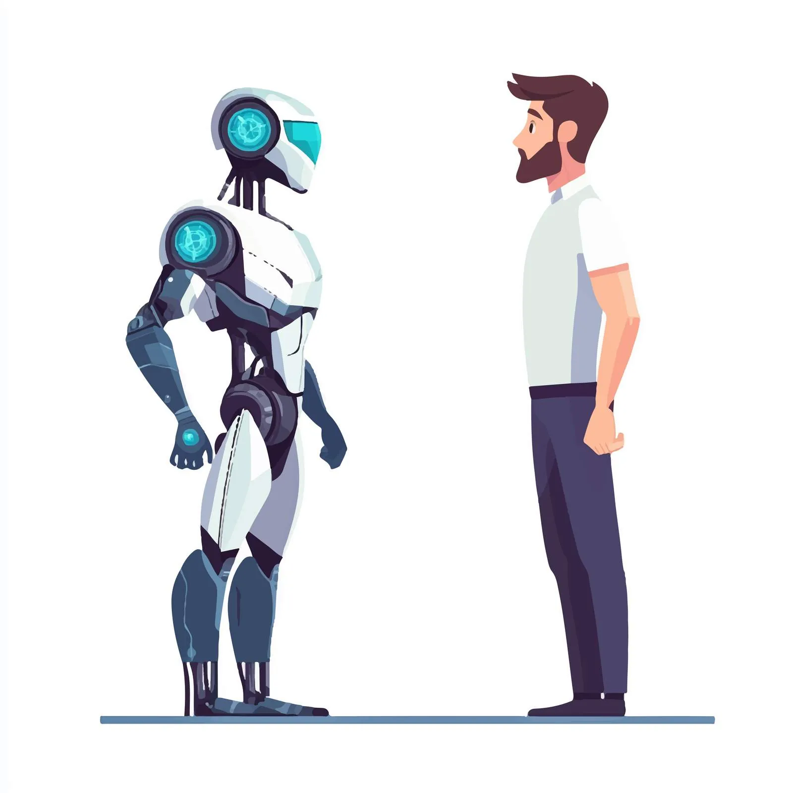 Robot vs Human Competition Vector Illustration Set — free download from Dotvec