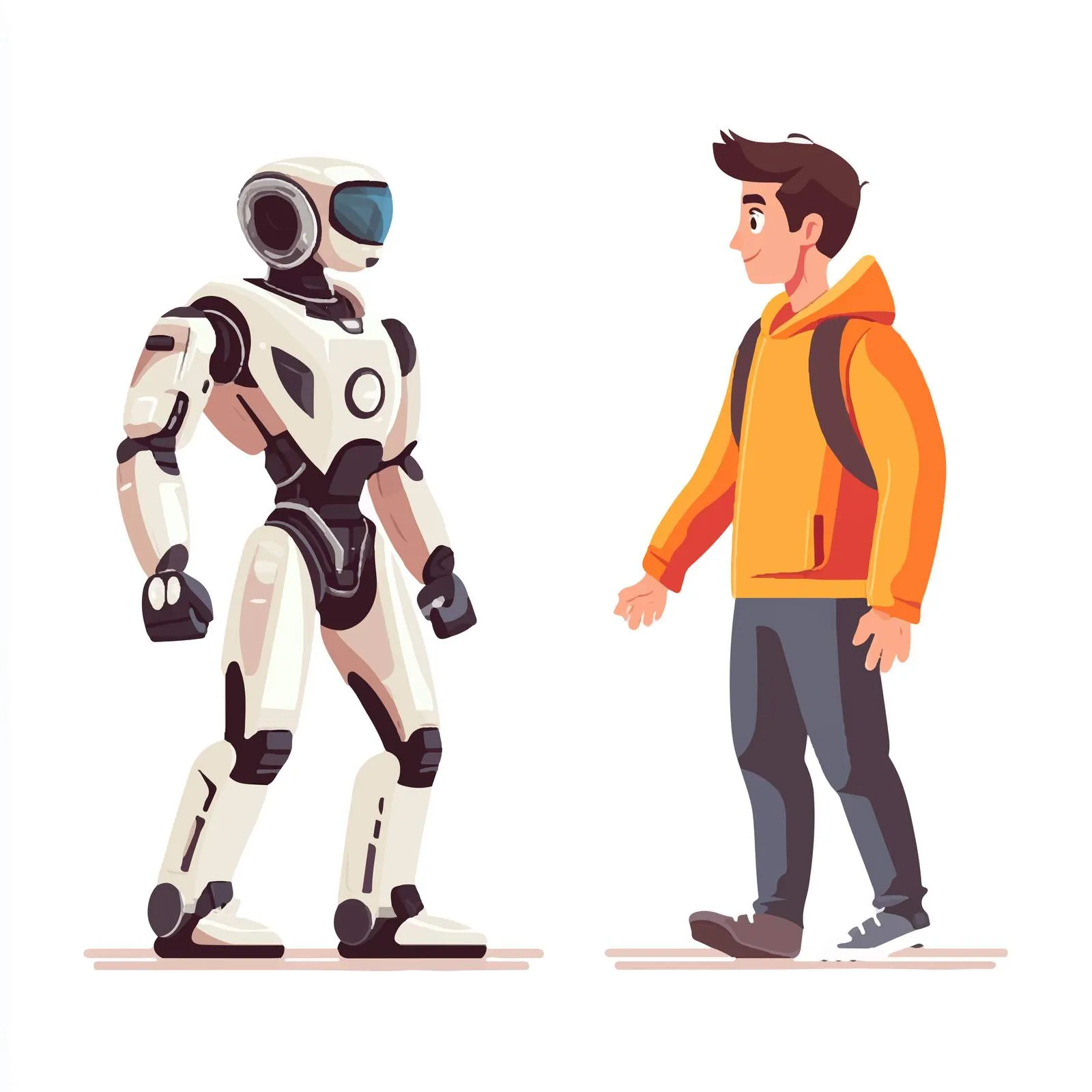Robot vs Human Competition Vector Illustration Set — free download from Dotvec