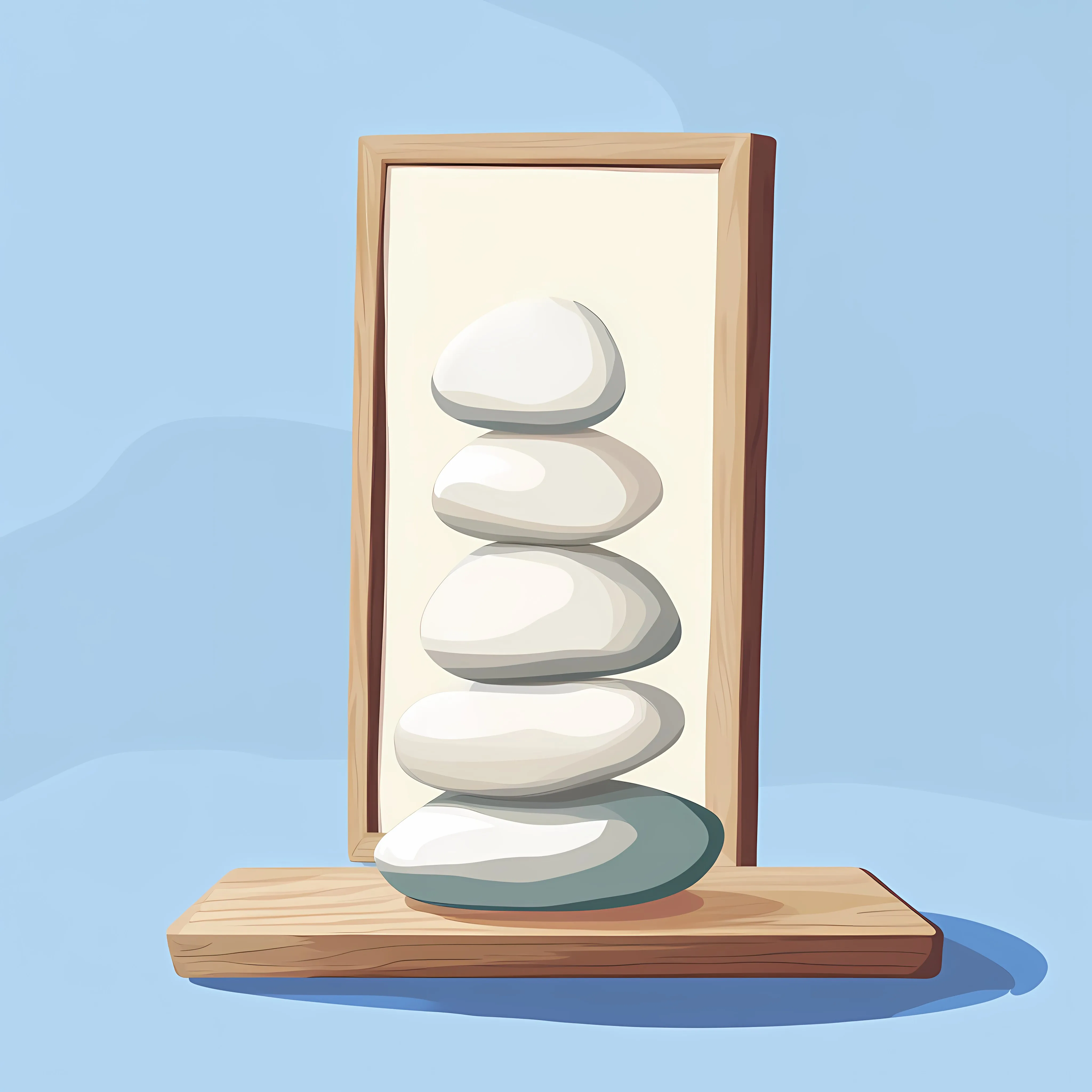 Rock Stack with Wooden Placard Vector Illustration — free download from Dotvec
