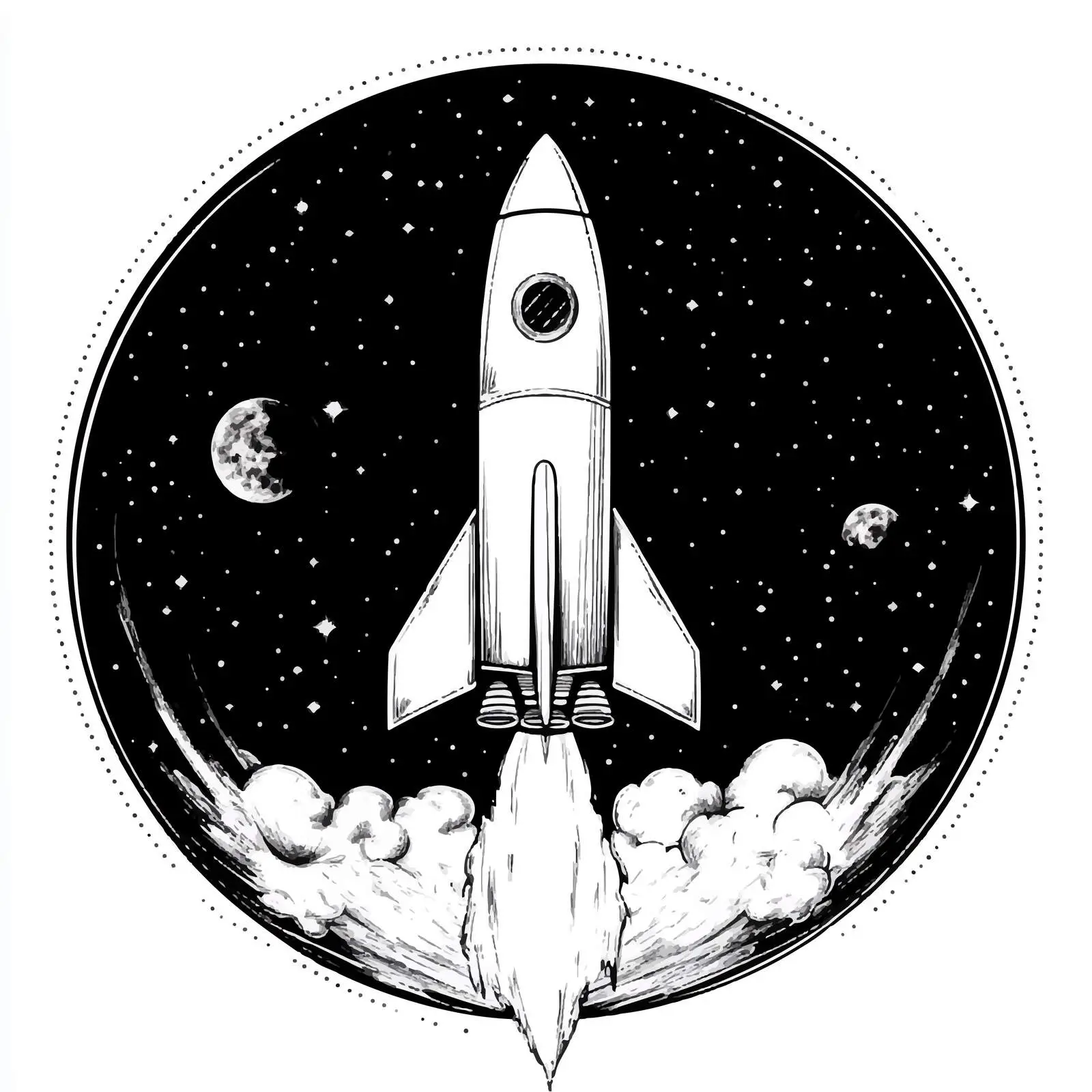 Hand-Drawn Cartoon Rocket Vector Illustration — free download from Dotvec