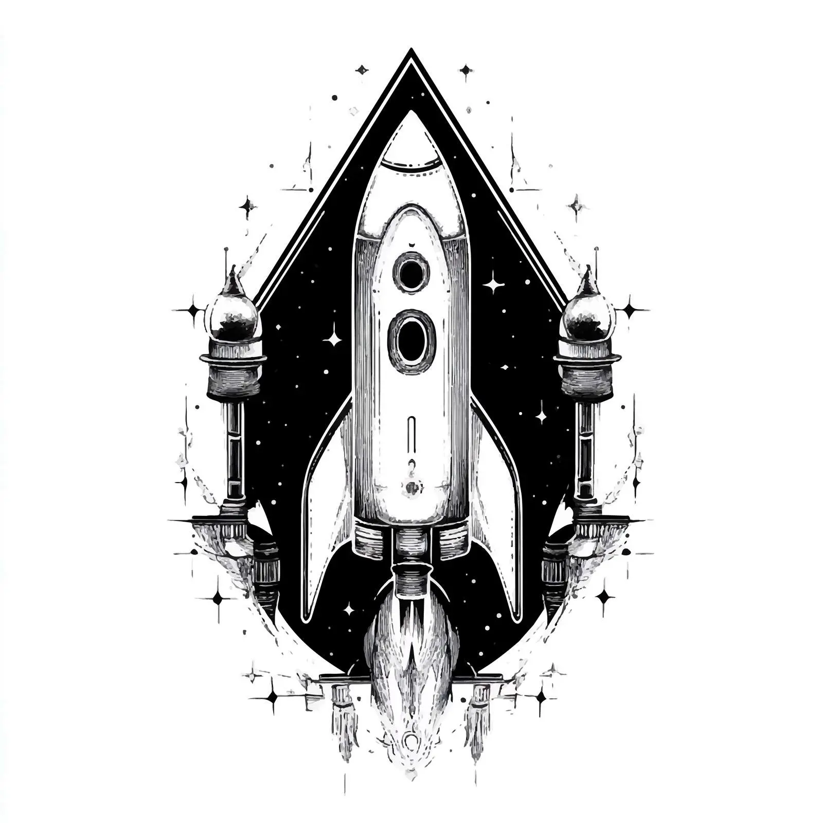 Hand-Drawn Cartoon Rocket Vector Illustration — free download from Dotvec