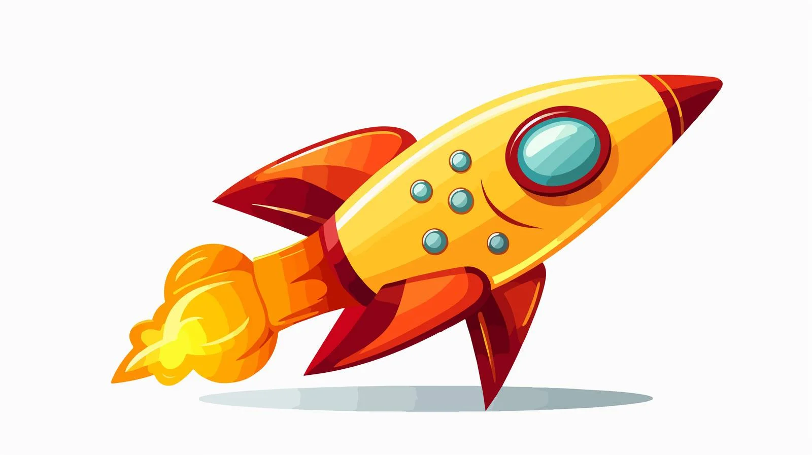 Colorful Rocket Cartoon Vector Illustration — free download from Dotvec