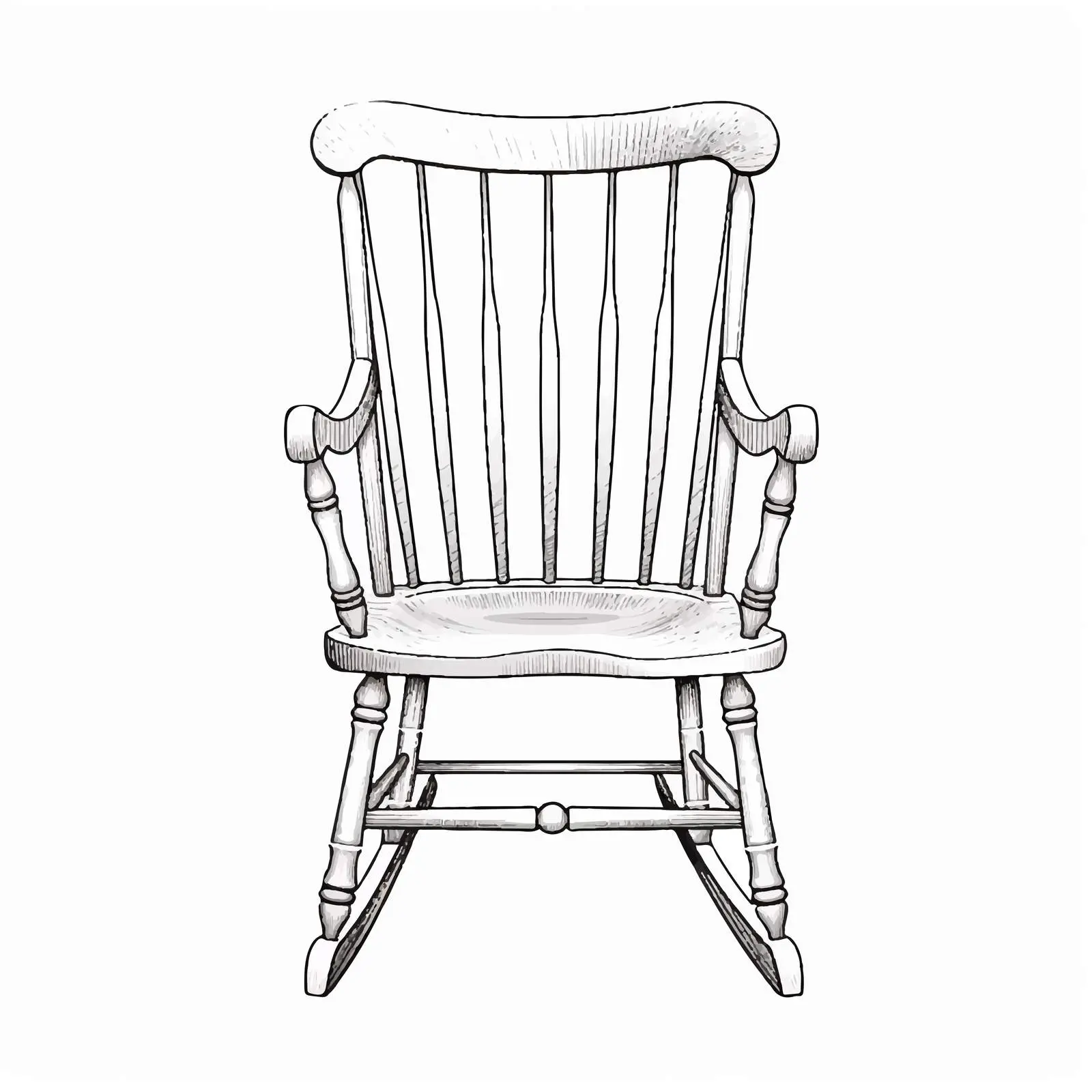Rocking Chair Vector Sketch Illustration – free stylized chair image from Dotvec
