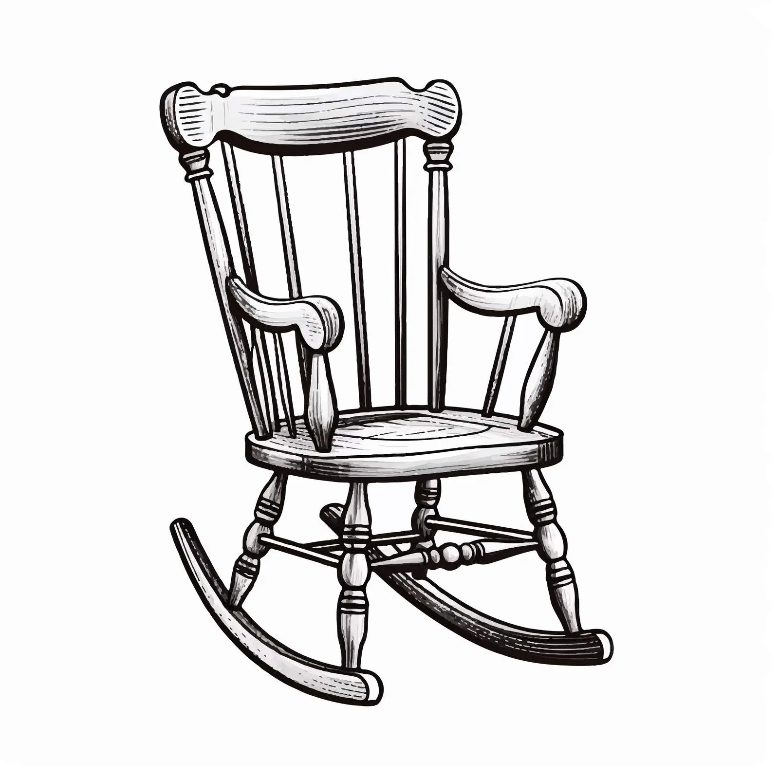 Rocking Chair Vector Illustration on White Background — free download from Dotvec