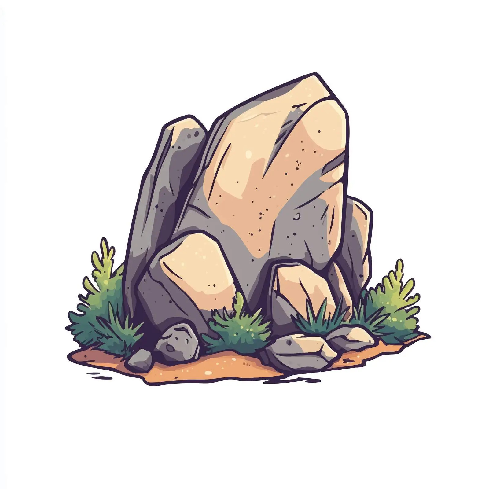 Hand-Drawn Cartoon Rock Vector Illustration — free download from Dotvec