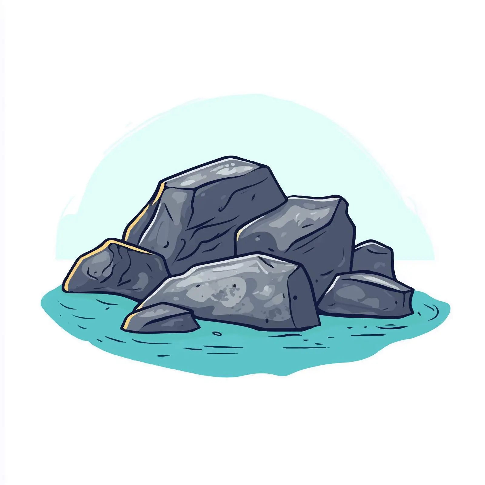 Hand-Drawn Cartoon Rocks Vector Illustration — free download from Dotvec