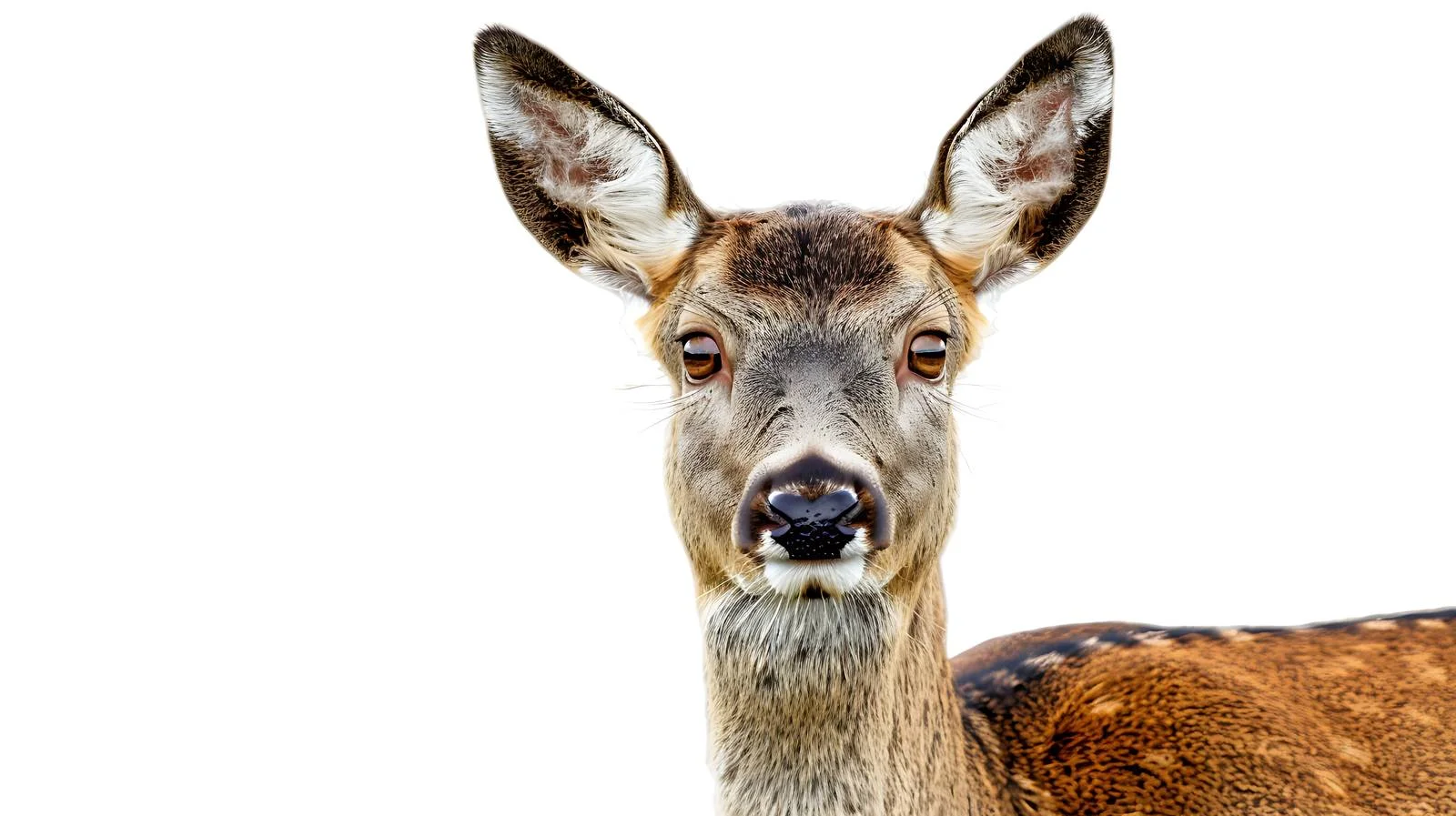 Isolated Female Roe Deer on White — free download from Dotvec