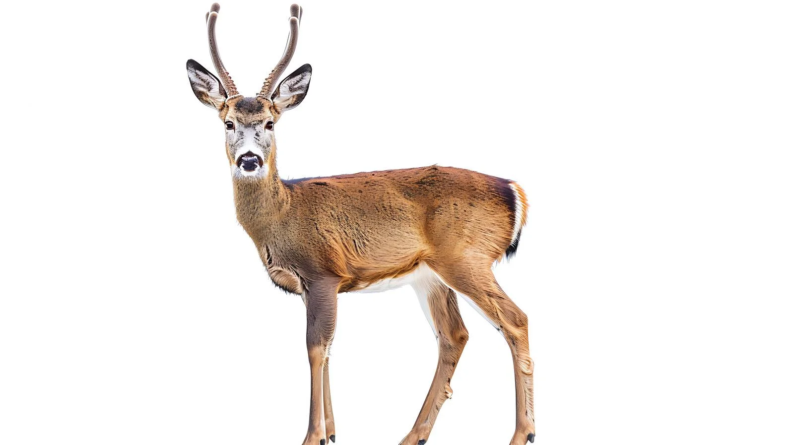 Solitary Roe Deer Buck in White — free download from Dotvec