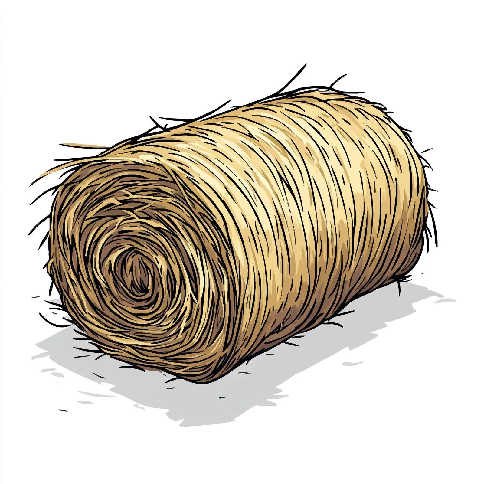 Hand-Drawn Cartoon Rolled Hay Vector Illustration — free download from Dotvec
