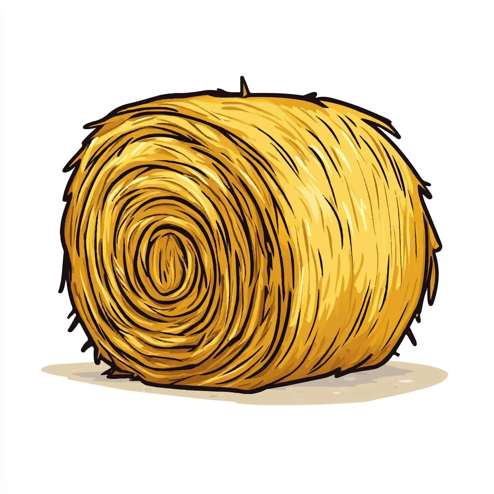 Hand-Drawn Cartoon Style Rolled Hay Vector — free download from Dotvec