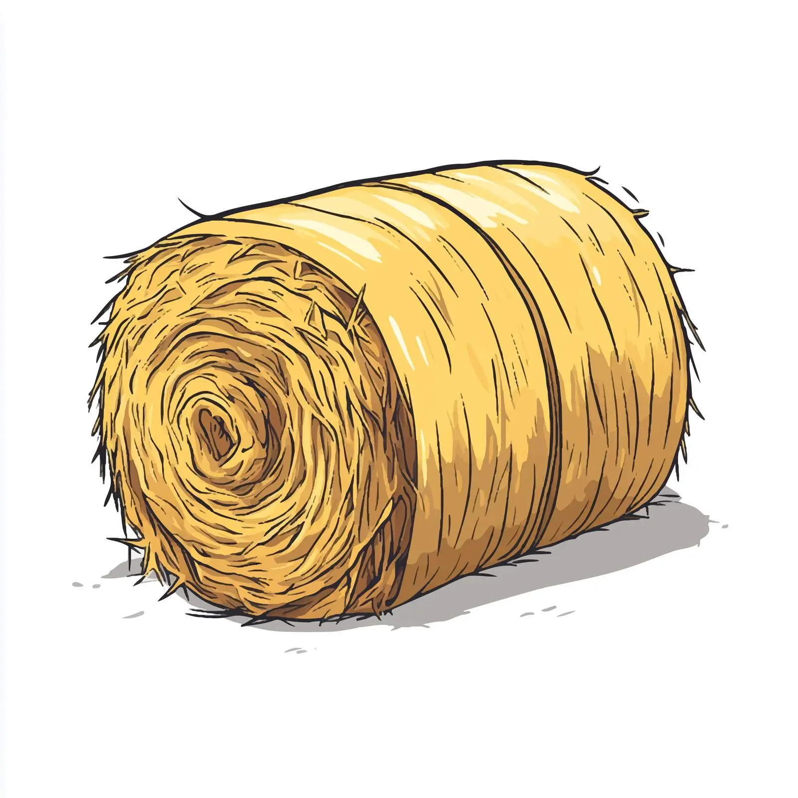 Hand-Drawn Cartoon Rolled Hay Vector Illustration — free download from Dotvec