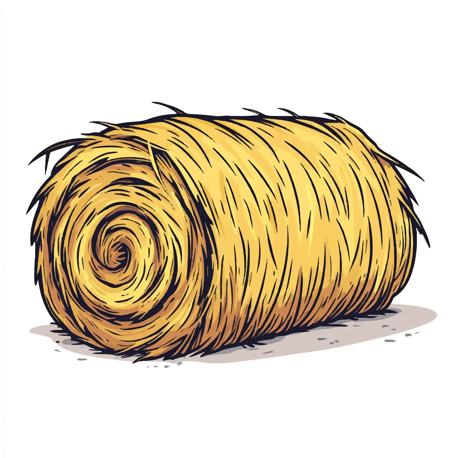 Hand Drawn Cartoon Vector of Rolled Hay — free download from Dotvec