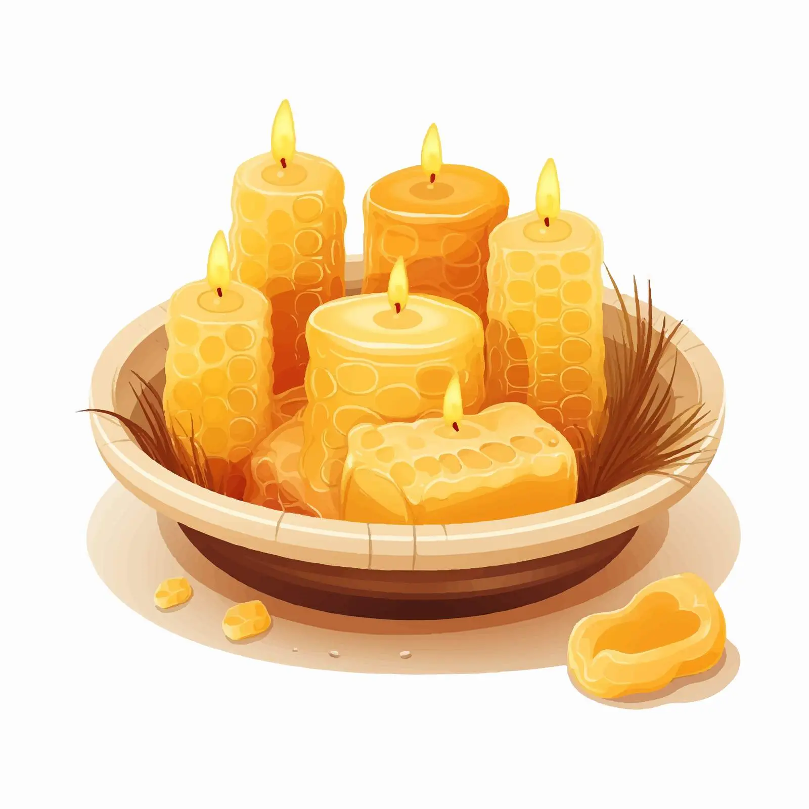 Rolled Honeycomb Beeswax Candle Display — free download from Dotvec