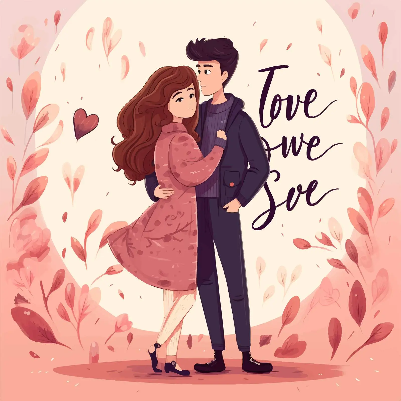 Romantic Date with Love Phrase Vector Art — free download from Dotvec