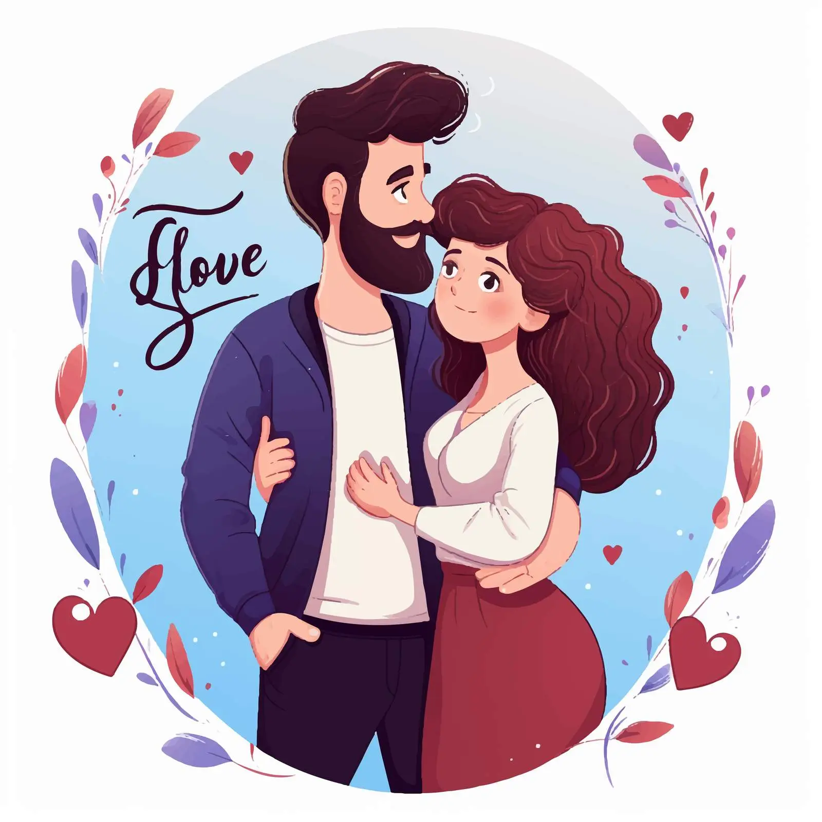 Romantic Couple on a Date Illustration — free download from Dotvec