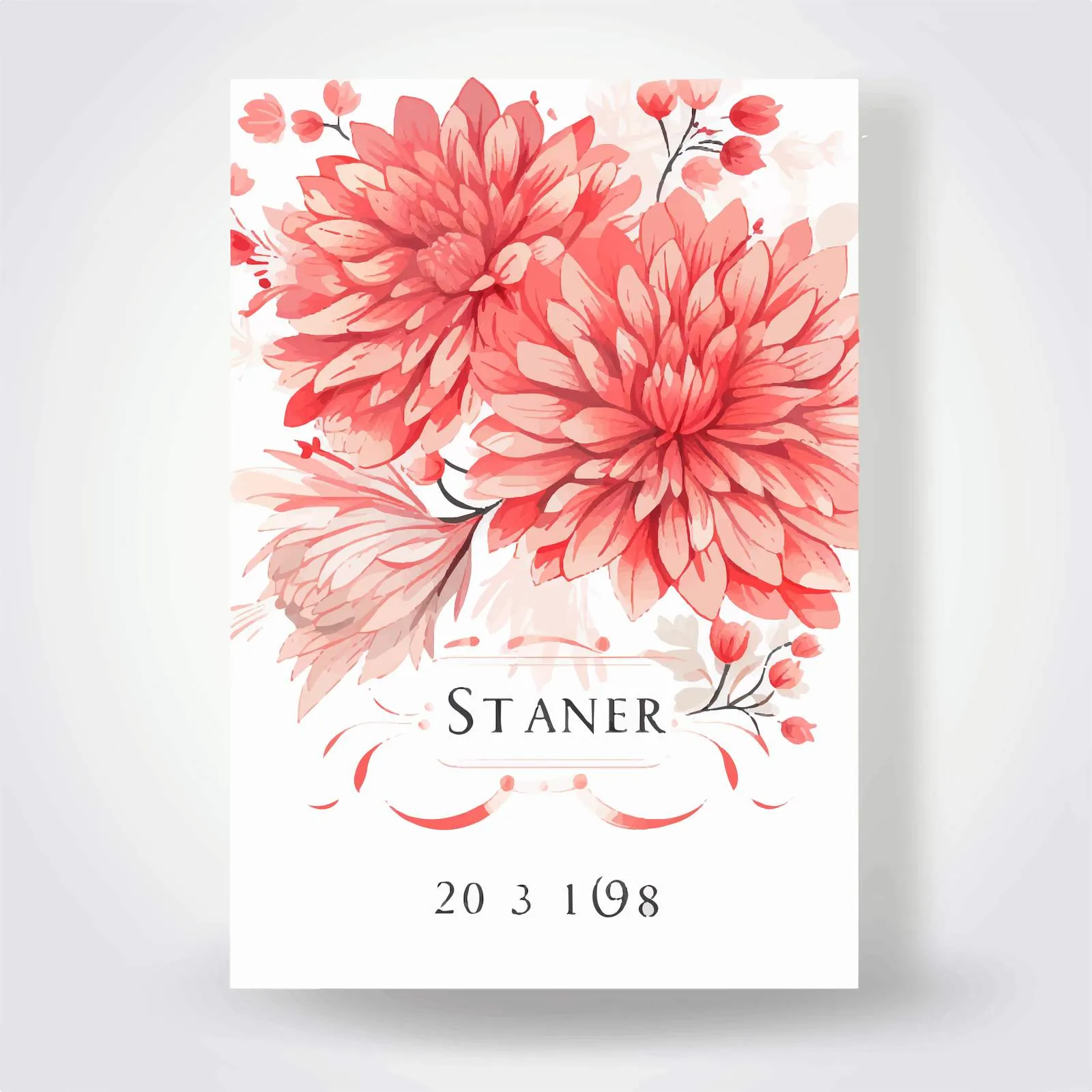 Romantic Floral Save the Date Vertical Template – free nuptial image from Dotvec