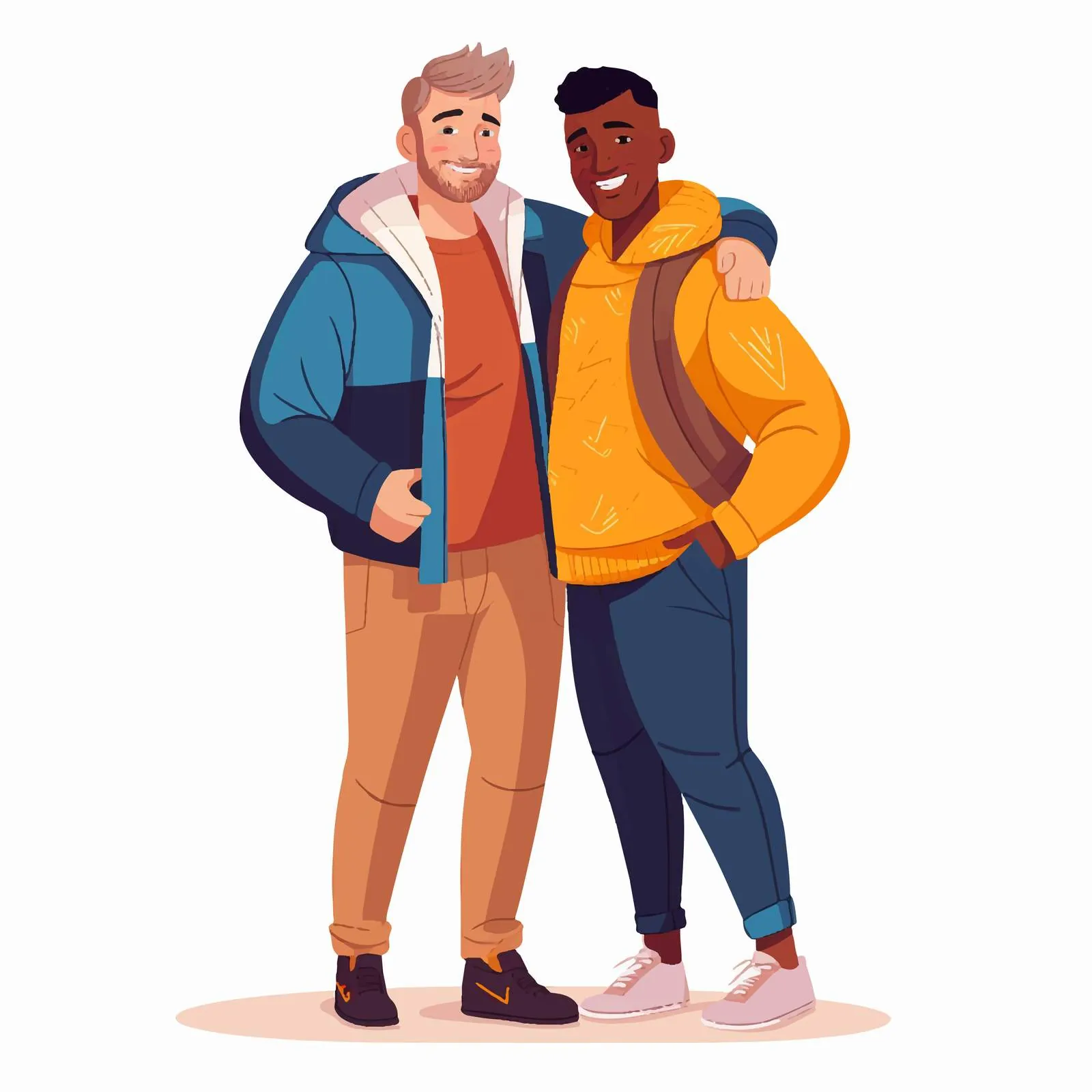 Romantic Couple of Two Enamored Men — free download from Dotvec