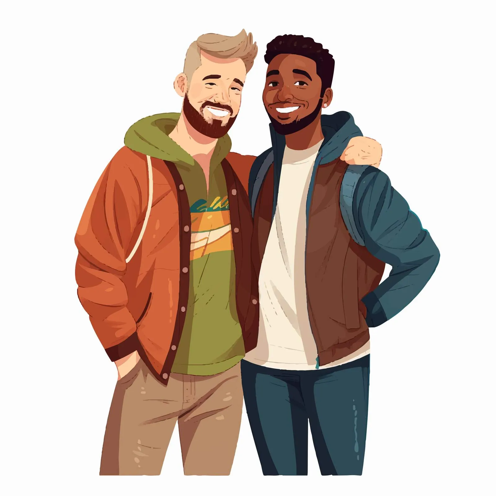 Romantic Couple of Two Enamored Men — free download from Dotvec
