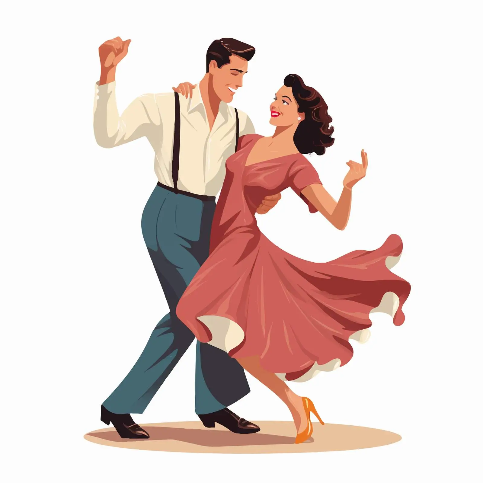 Romantic Dancing Couple in Lindy Hop Style — free download from Dotvec