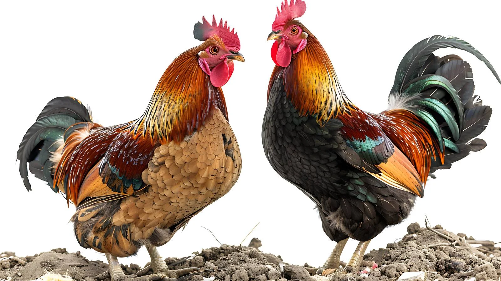 Rustic farm rooster and chicken duo — free download from Dotvec
