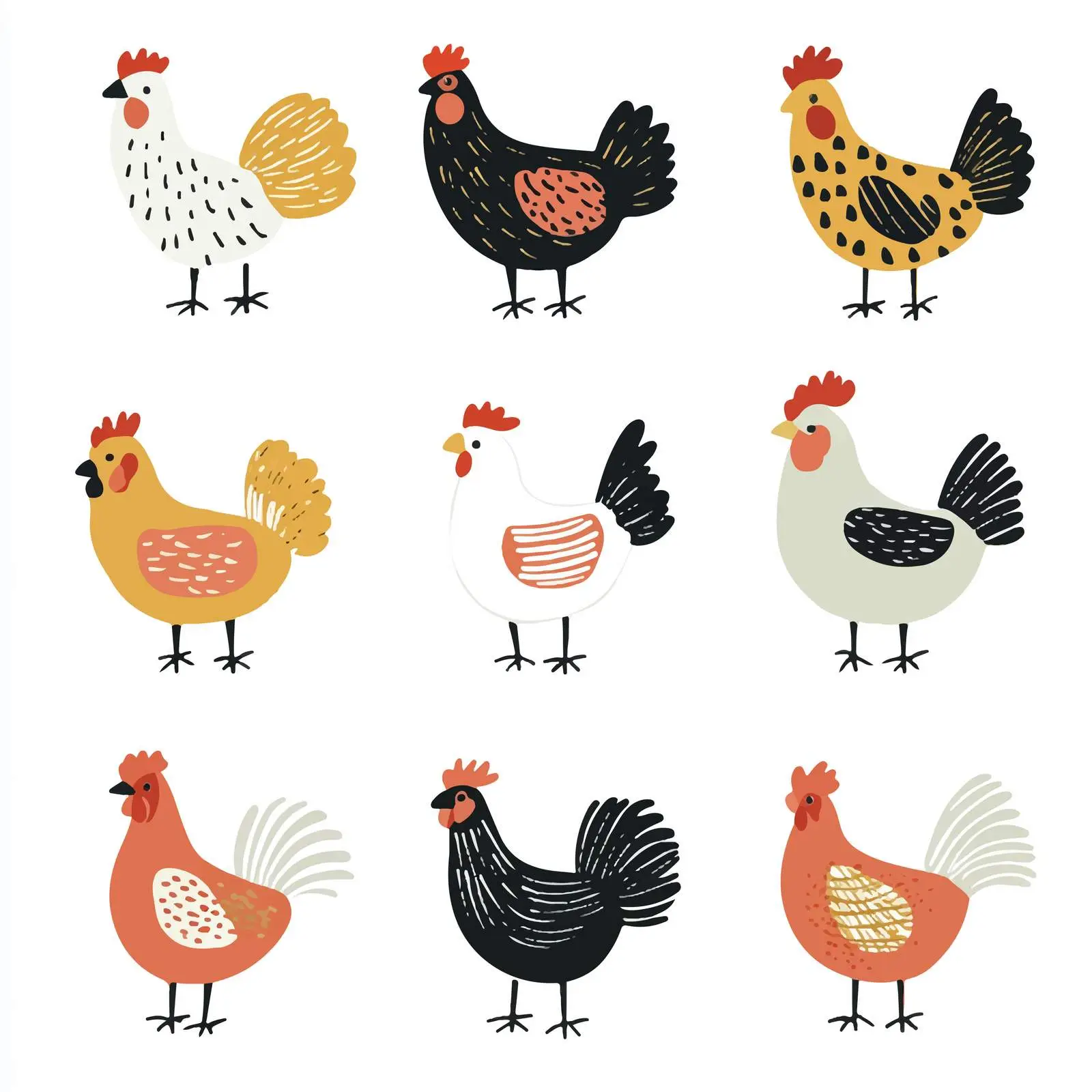 Flat Vector Rooster on White Background — free download from Dotvec