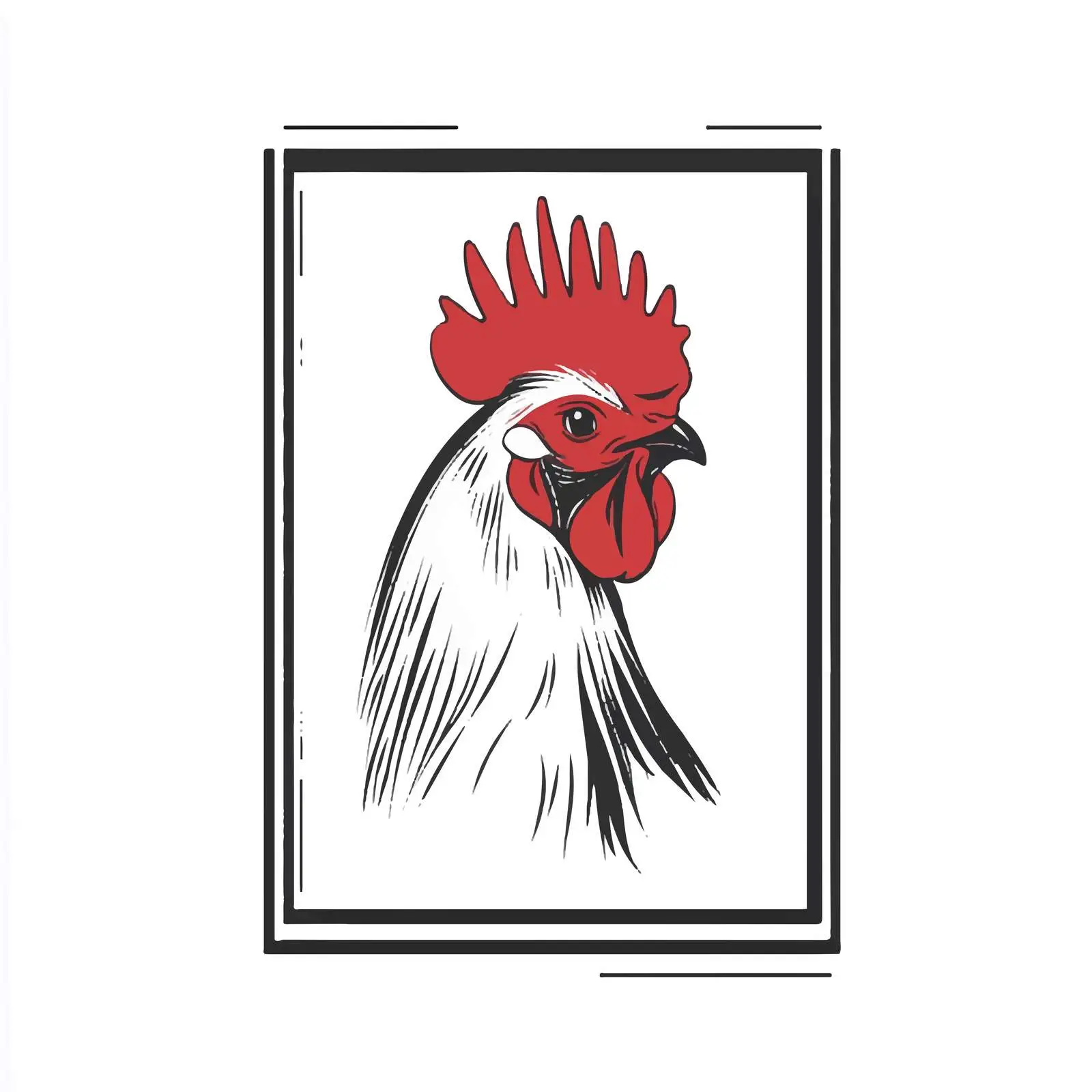 Flat Vector Rooster Illustration on White Background — free download from Dotvec