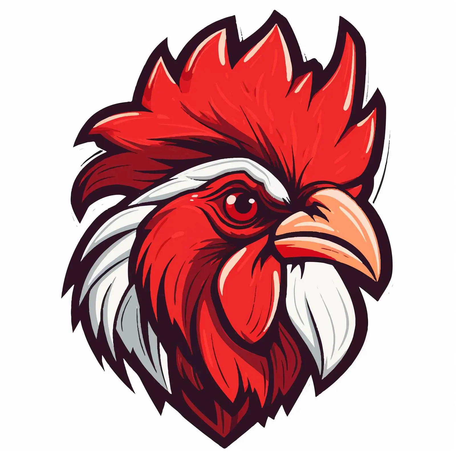 Isolated Rooster Line Vector Illustration – free chicken illustration image from Dotvec