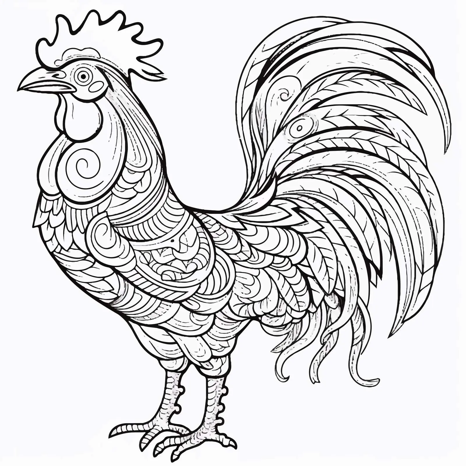 Isolated Rooster Outline Vector Illustration — free download from Dotvec