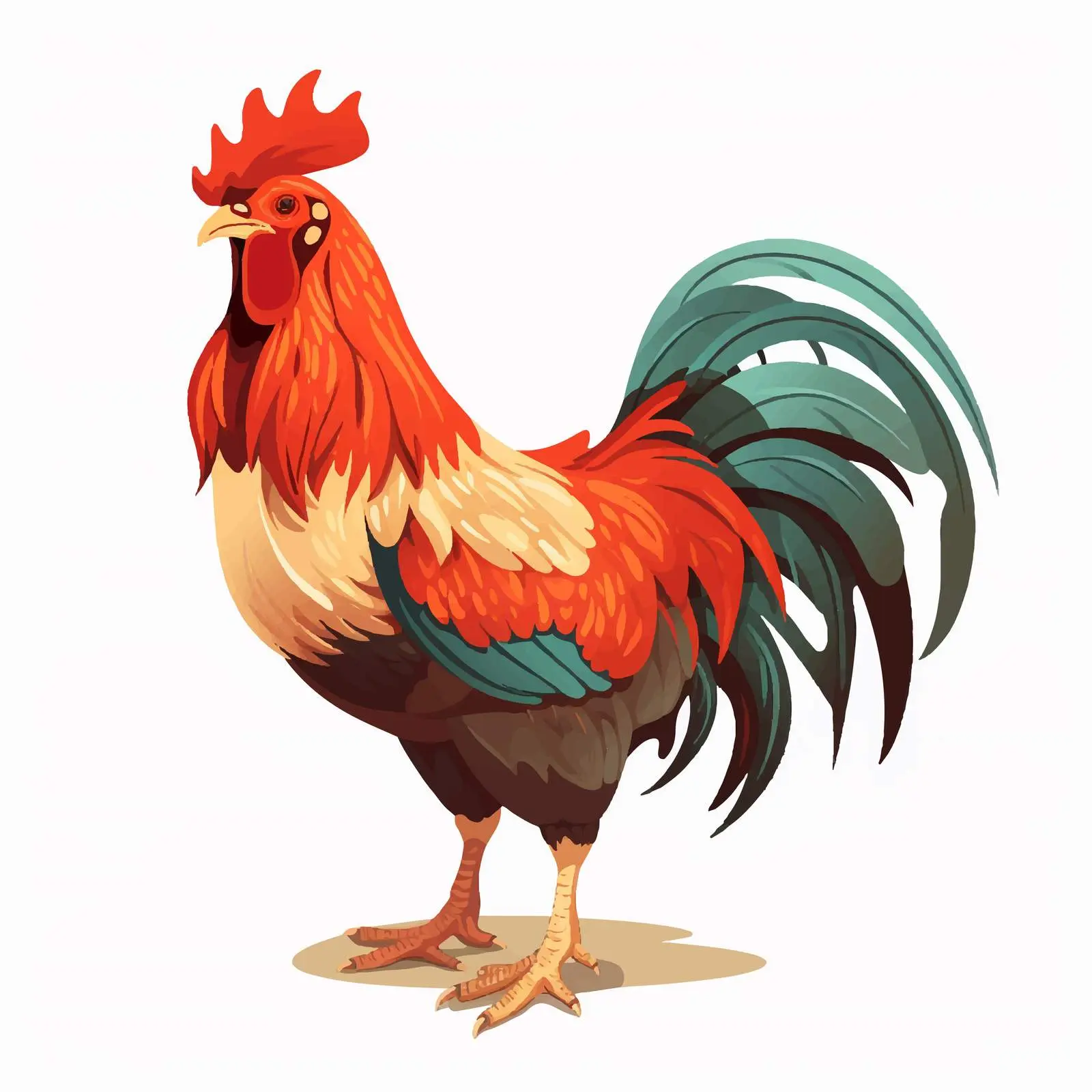 Isolated Rooster Vector Illustration on White Background — free download from Dotvec