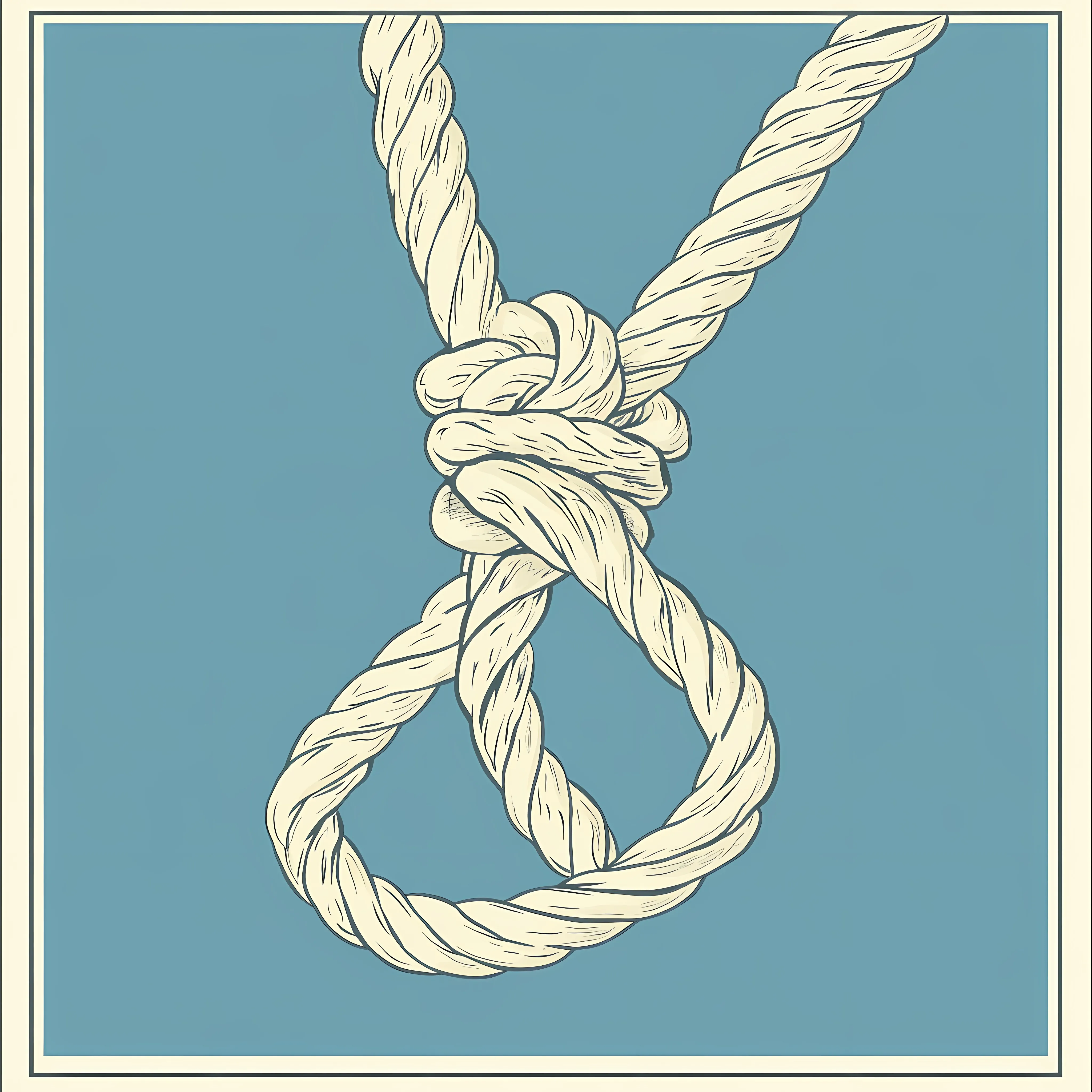 Flat Rope Vector Illustration in Minimal Frame — free download from Dotvec