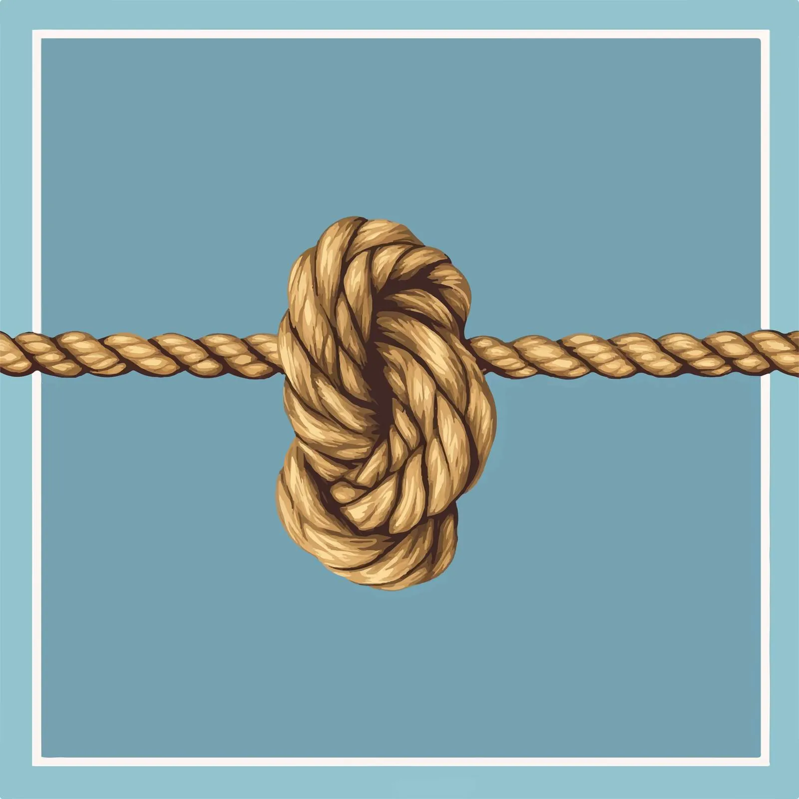 Flat Rope Knot Vector Illustration in Frame — free download from Dotvec