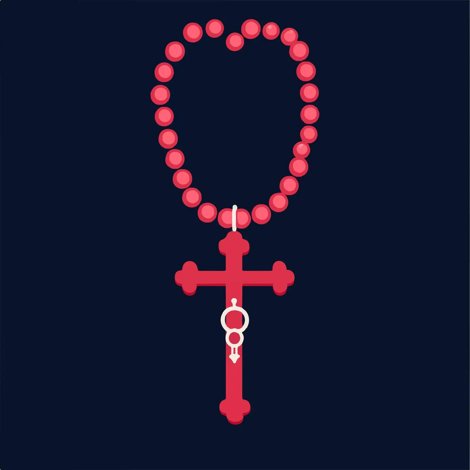 Rosary Necklace Cross Religion Icon Vector Illustration — free download from Dotvec