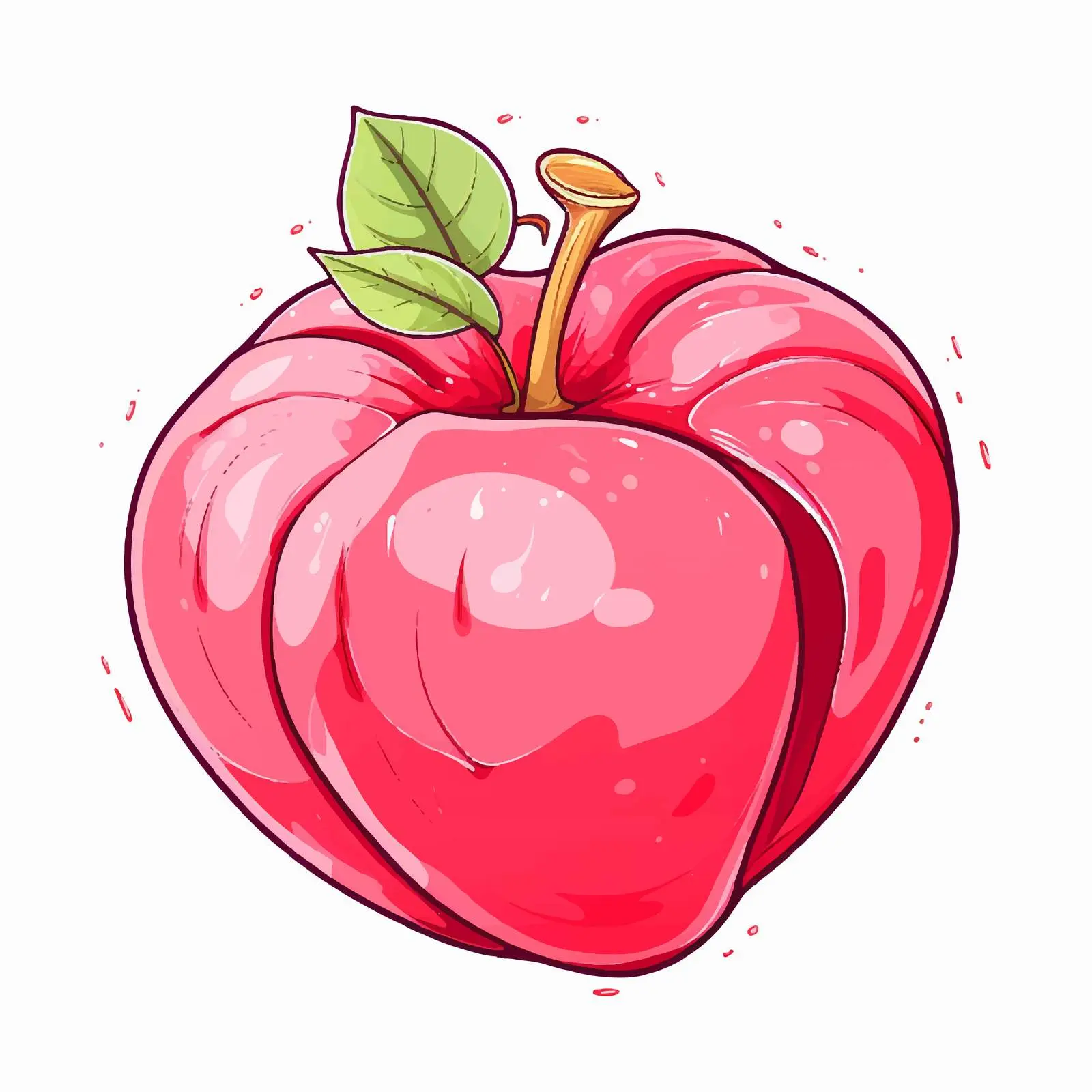 Rose Apple Vector Illustration on White Background — free download from Dotvec
