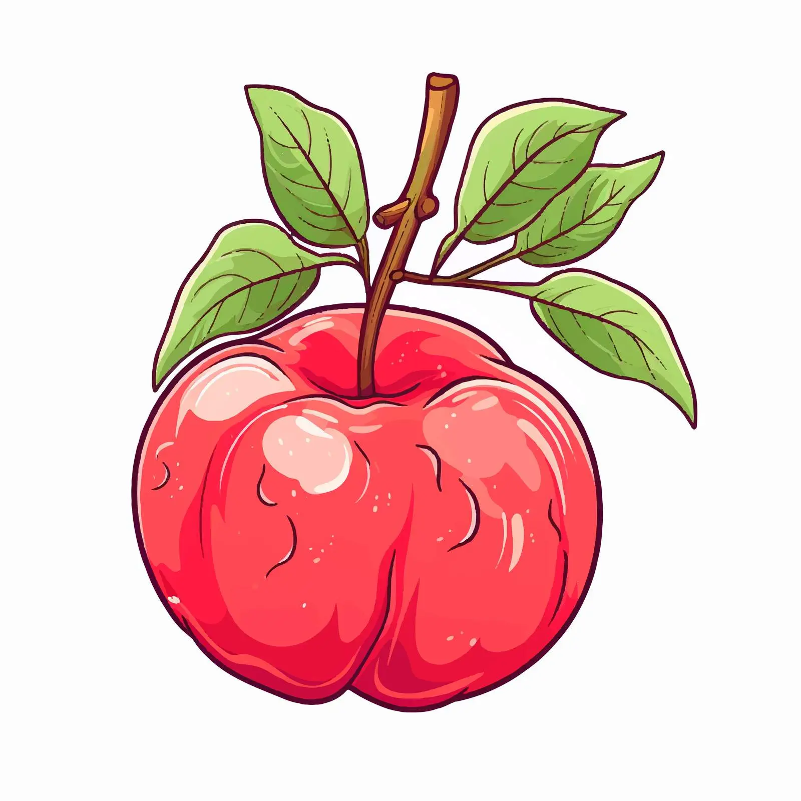 Rose Apple Line Vector Illustration – free floral vectors image from Dotvec