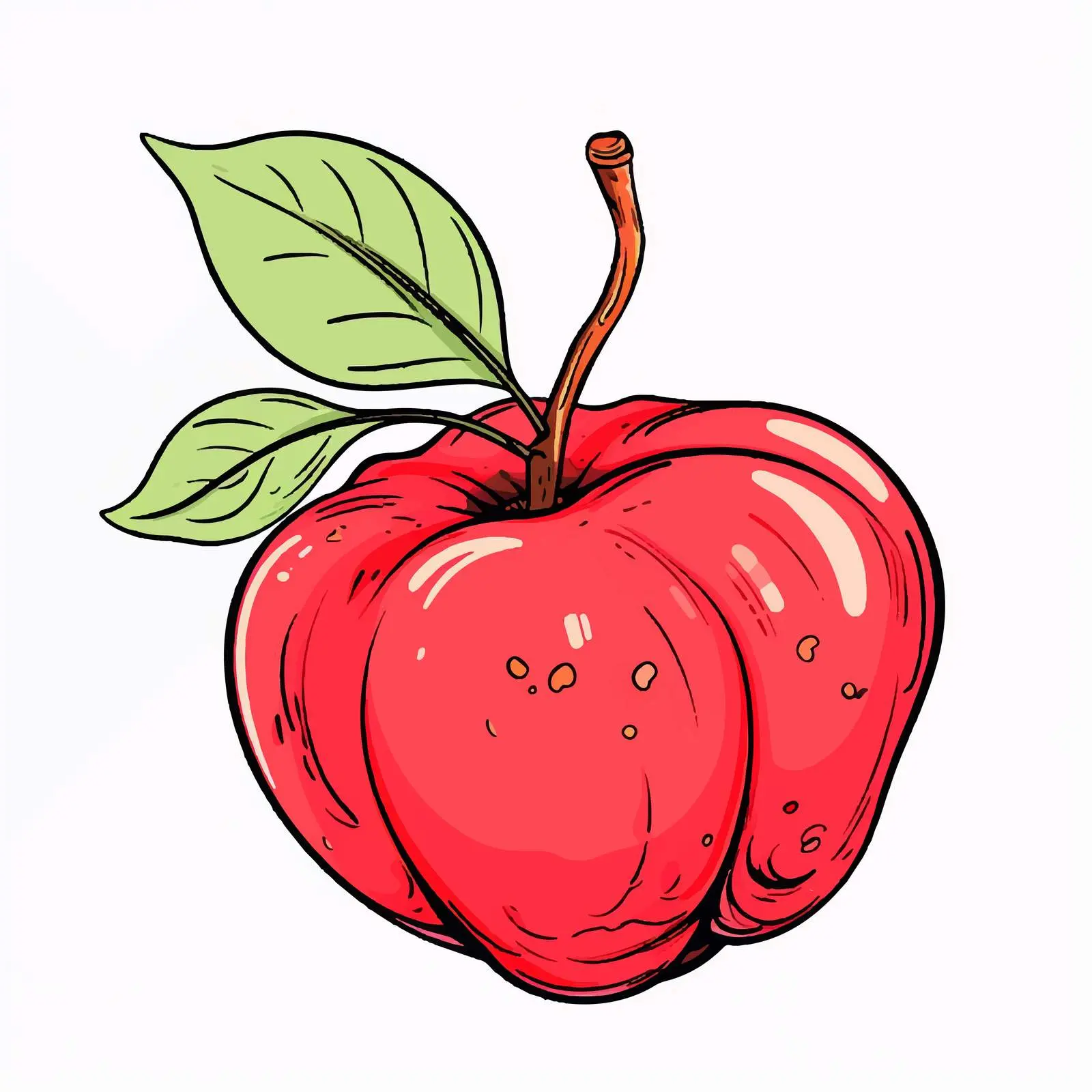 Rose Apple Outline Vector Illustration — free download from Dotvec