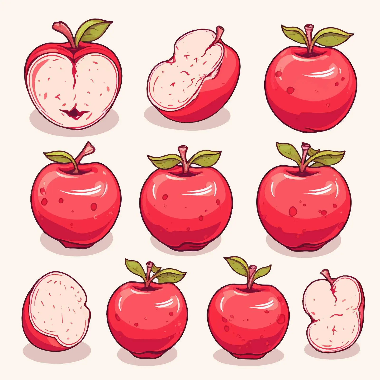 Rose Apple Outline Vector Illustration – free food stylist image from Dotvec