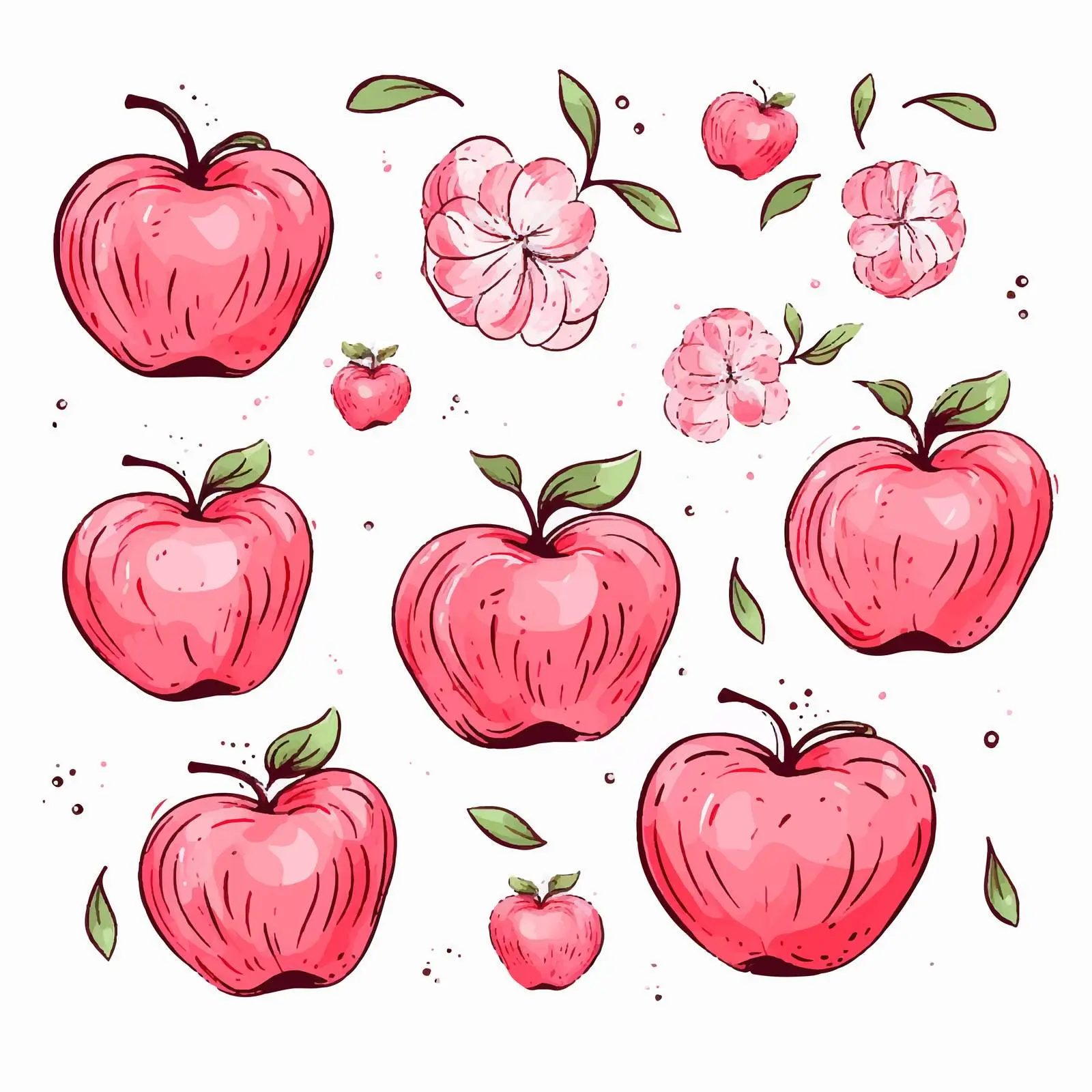Rose Apple Outline Vector Illustration — free download from Dotvec