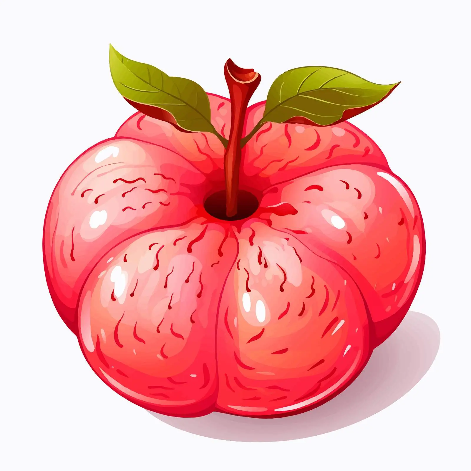 Rose Apple Vector Illustration on White Background – free food marketing image from Dotvec