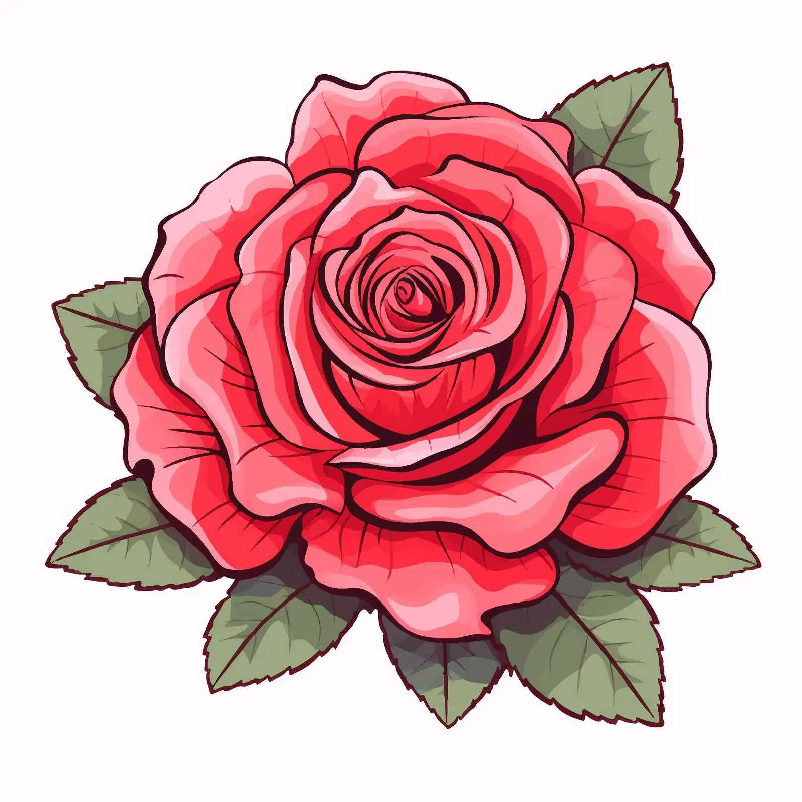 Rose Flower Line Art Vector Illustration on White Background — free download from Dotvec